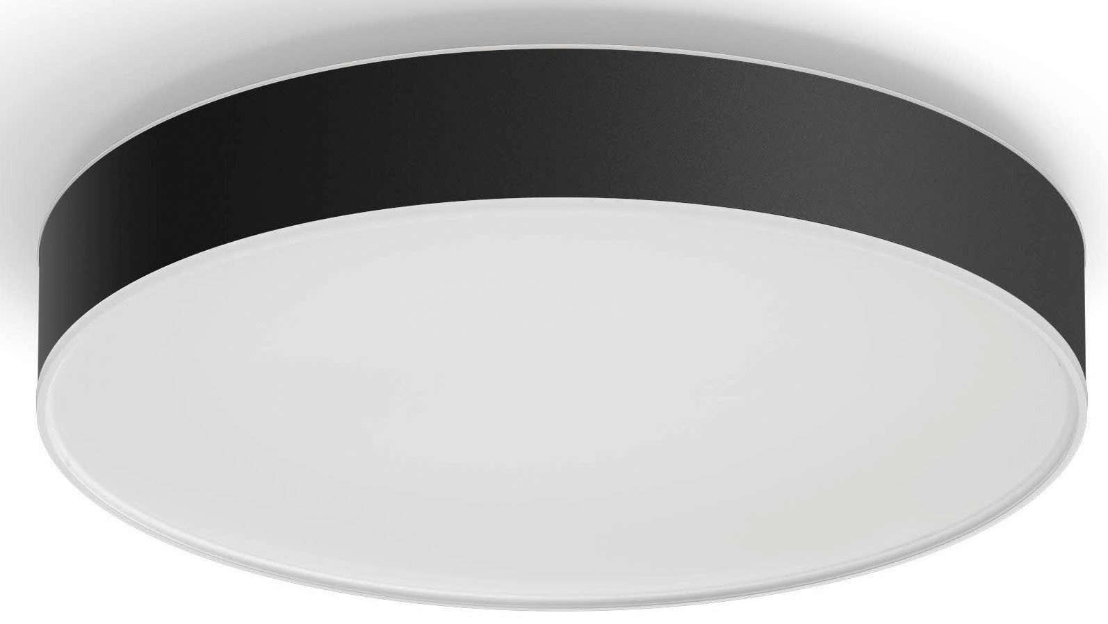Philips Hue LED Deckenleuchte White Ambiance Enrave Deckenleuchte L, Abschaltautomatik, Bluetooth, CCT - über Fernbedienung, Dimmer, Dimmfunktion, Farbsteuerung, Fernbedienung, Infrarot inkl., Leuchtdauer einstellbar, Memoryfunktion, Nachtlichtfunktion, Smart Home, Timerfunktion, dimmbar über Fernbedienung, erweiterbar, mehrere Helligkeitsstufen, LED fest integriert, warmweiß - kaltweiß, inkl. Philips Hue Dimmschalter