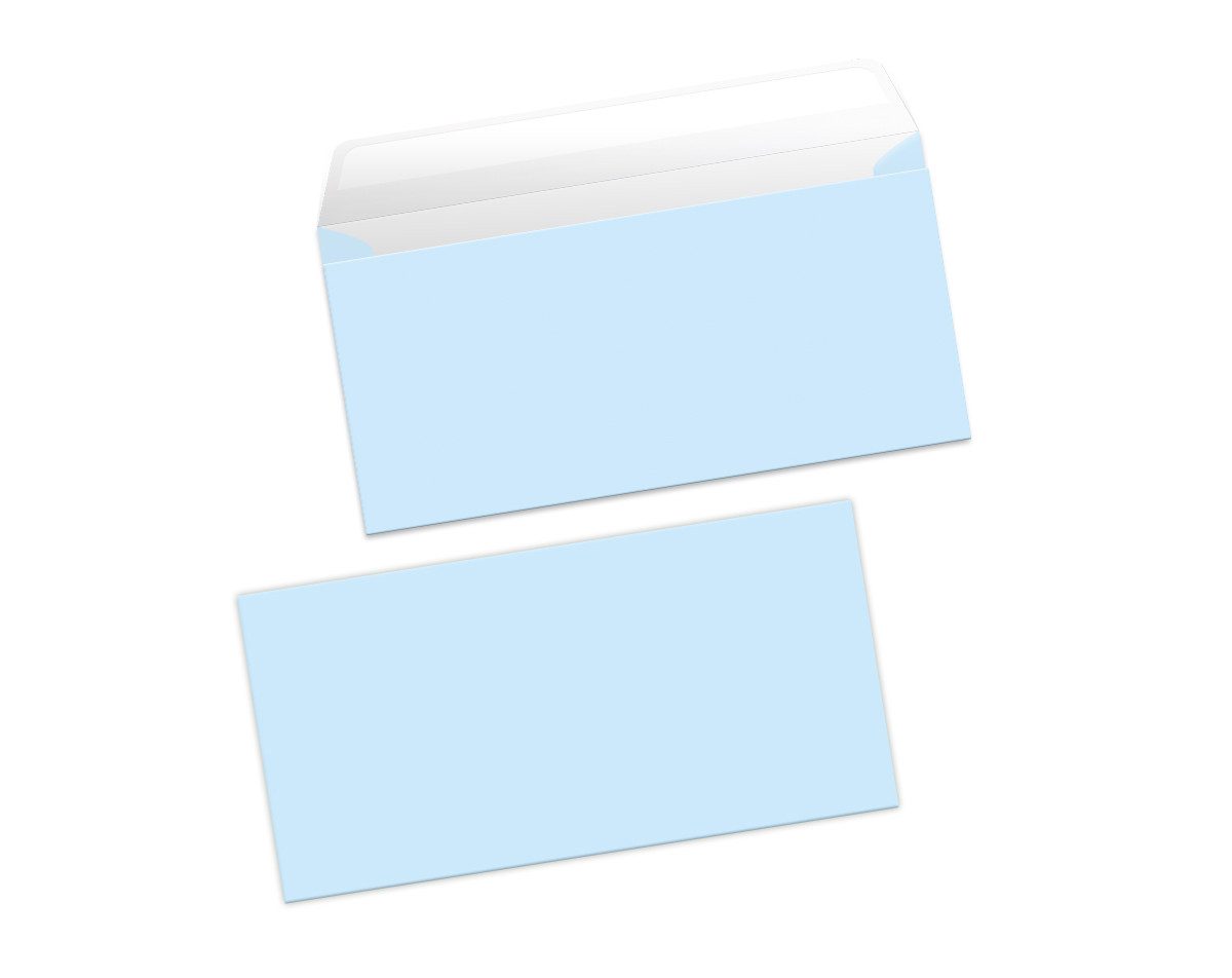 JUNAPACK Briefumschlag Umschlag blau DIN lang Format ohne Fenster Umschläge selbstklebend, Selbstklebende Briefumschläge Blau – hochwertig & praktisch