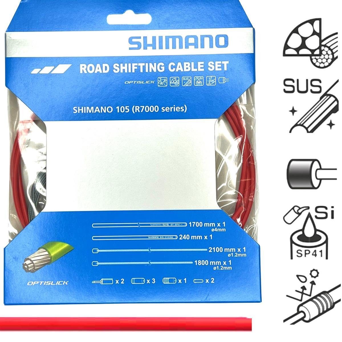 Felgenbremse Shimano OT-SP41 rot Road Optislick Shimano Schaltzug-Set