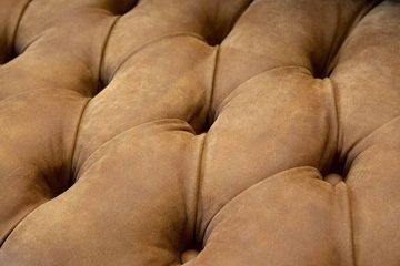 JVmoebel Chesterfield-Sofa 4-SITZER-SOFA AUS BRAUNEM UND BRAUNEM CHESTERFIELD-SOFTLEDER