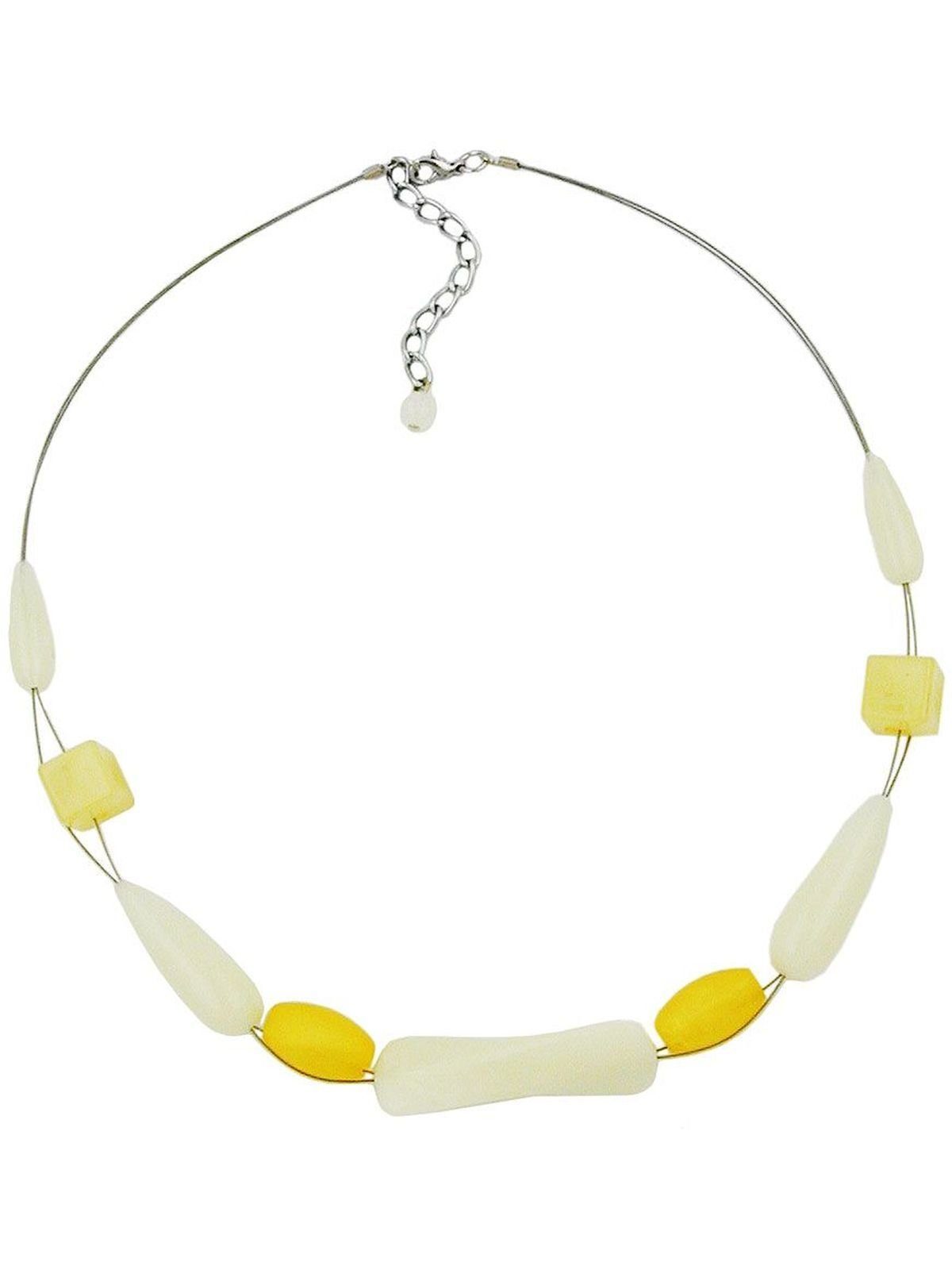 Gallay Perlenkette Drahtkette Windeck Birne beige gelb Kunststoffperlen 45cm (1-tlg)