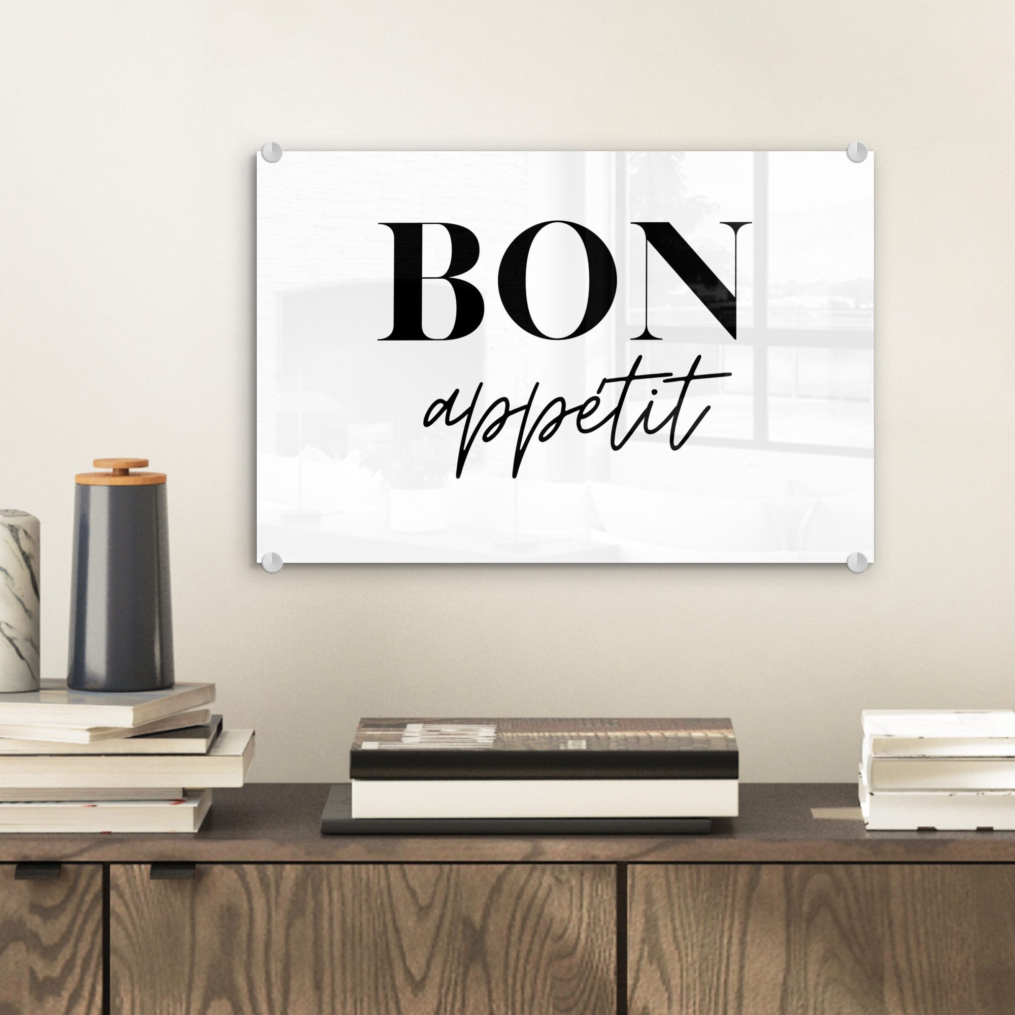 MuchoWow Acrylglasbild Guten Appetit - Zitat günstig online kaufen