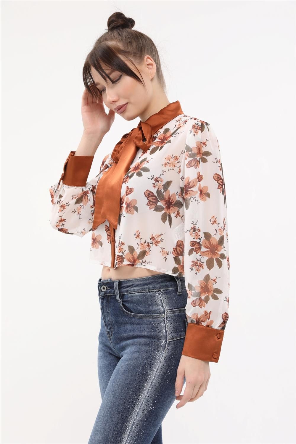 HomeStore Hemdbluse Blumenmuster Hemd