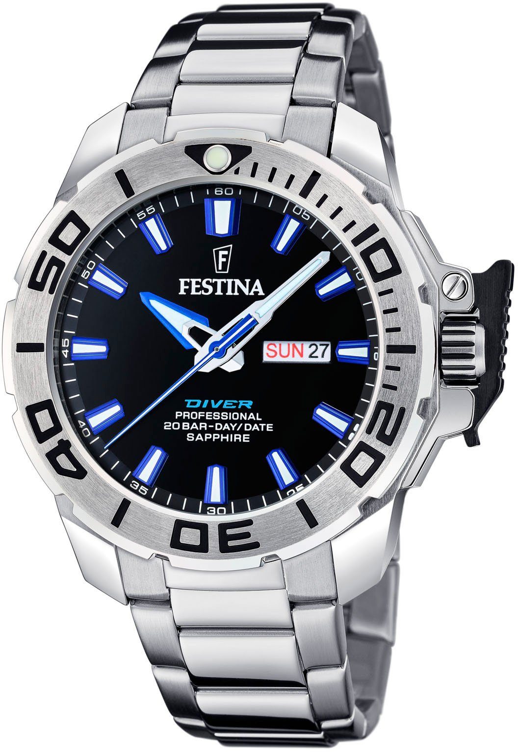 Festina Quarzuhr Diver Collection, F20665/3, (Set, 2-tlg., mit Wechselband), Armbanduhr, Herrenuhr, ideal auch als Geschenk
