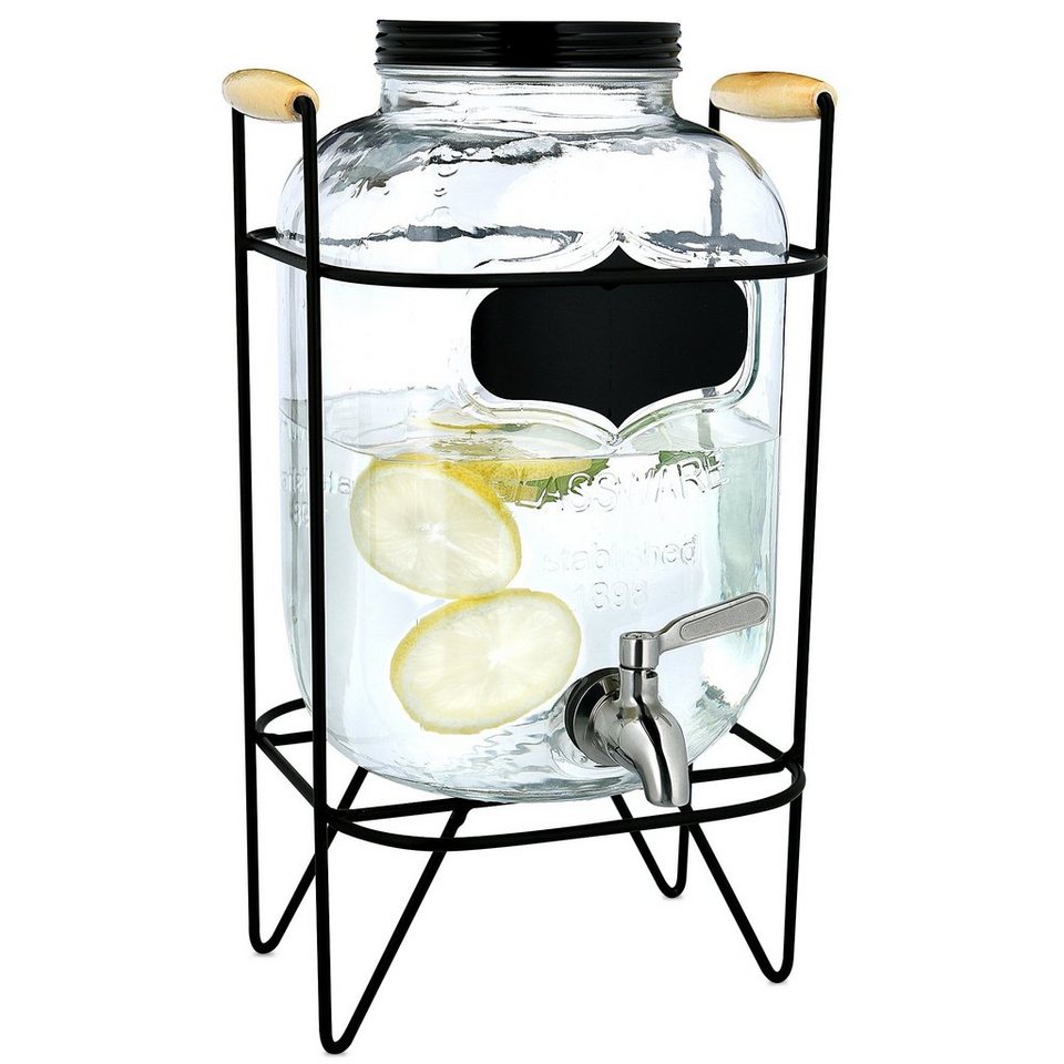 Getränkespender mit Kühleinsatz Wasserspender Fruchteinsatz mit Zapfhahn 3,5 L