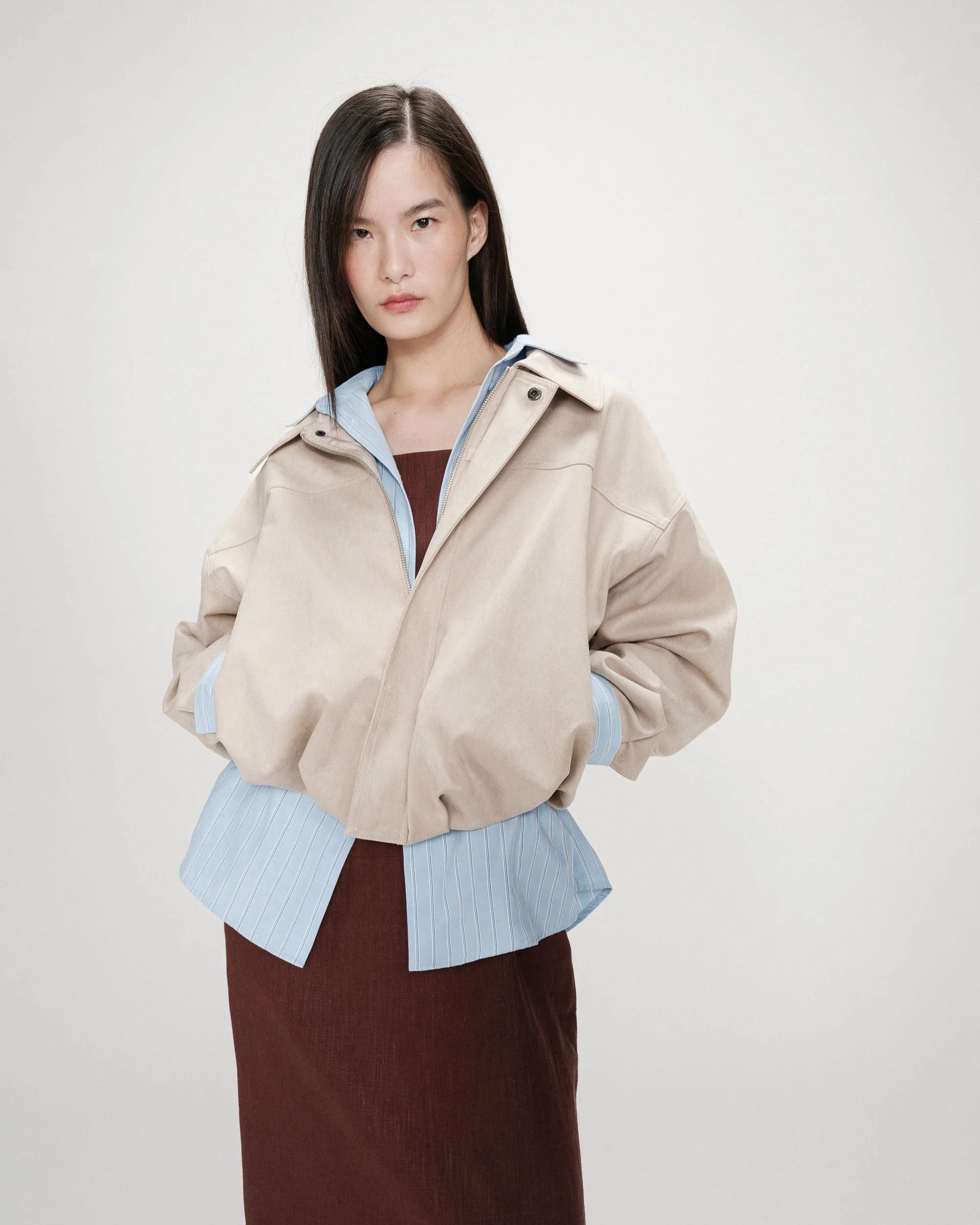 Grace & Mila Jackenblazer Suedine bomber jacket Verve - Bomberjacke in Wild günstig online kaufen