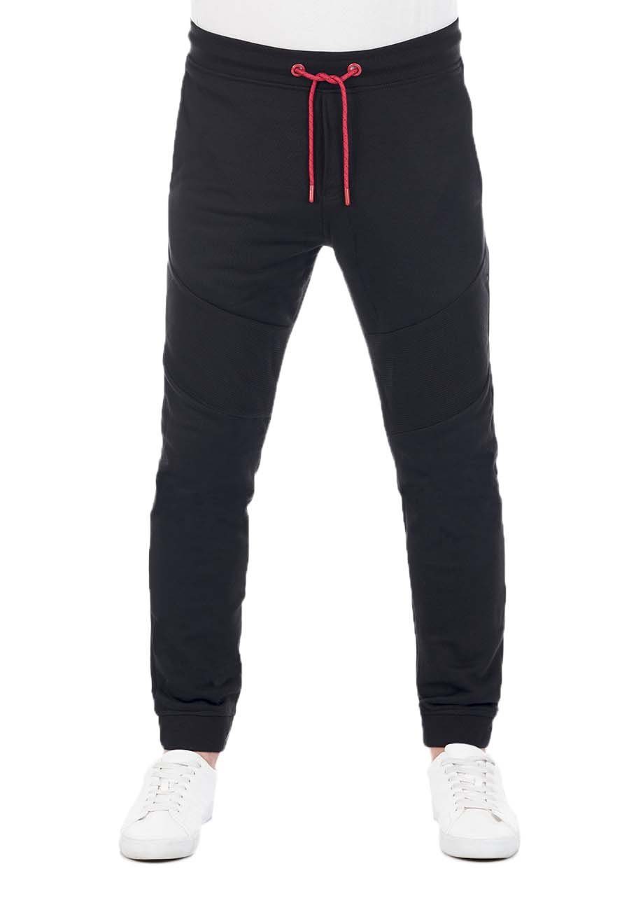 riverso Sweathose Herren Jogginghose RIVVeit Regular Fit Trainingshose aus pflegeleichter Baumwollmischung Black- Red