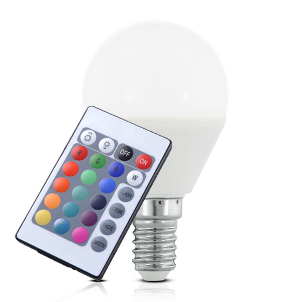etc-shop LED Farbwechsel, Zimmer inklusive, Lampe Warmweiß, schwenkbar Leuchtmittel dimmbar Wohn Fernbedienung Wand Glas im Set Wandleuchte