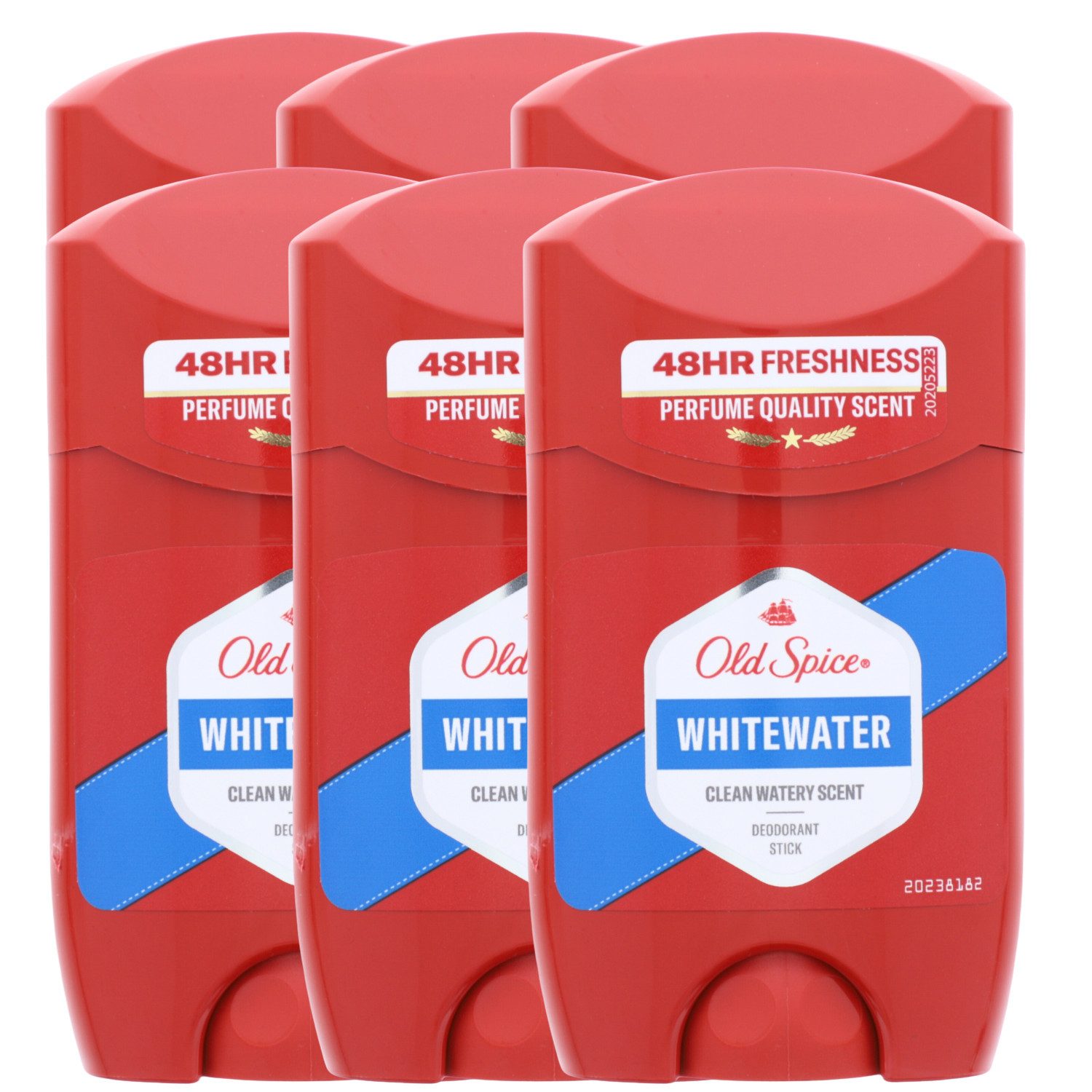 Old Spice Deo-Roller 6 x Old Spice Whitewater Дезодорантыtick für Männer je 50ml 48H Frische & Sch