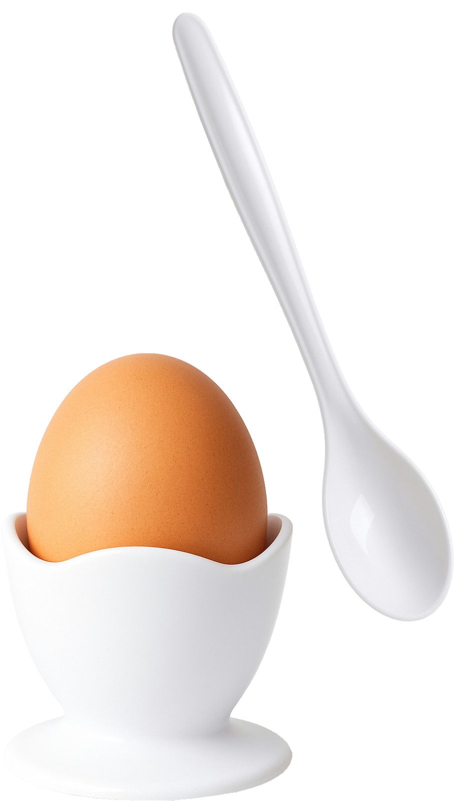 Koopman Eierbecher Kunststoff Weiß 16 tlg. Set, (16-tlg), Set, 8 Becher, Ø 5cm, 8 Löffel, Kunststoff