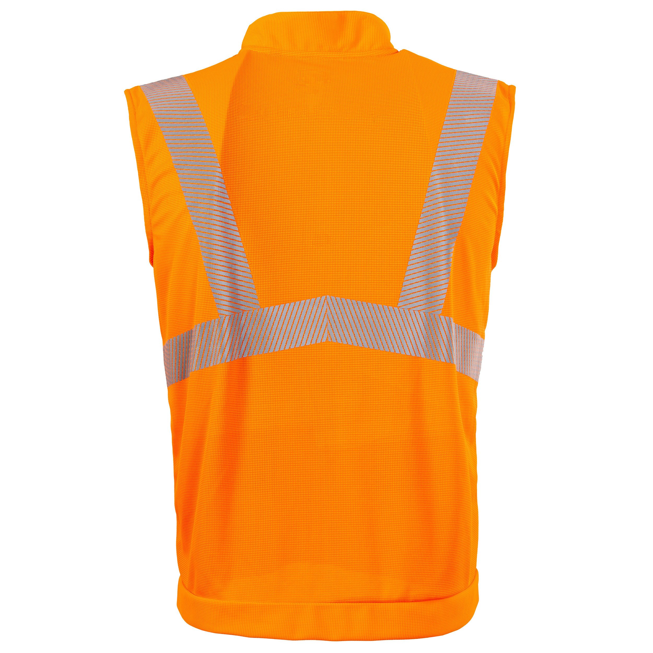 Qualitex Workwear Arbeitsweste signalfarbene Warnschutz Weste mit UV-Schutz, Reflex & Zertifizierung (1-tlg) reflektierende Arbeitsweste, Warnschutz-Arbeitsshirt, Atmungsaktiv