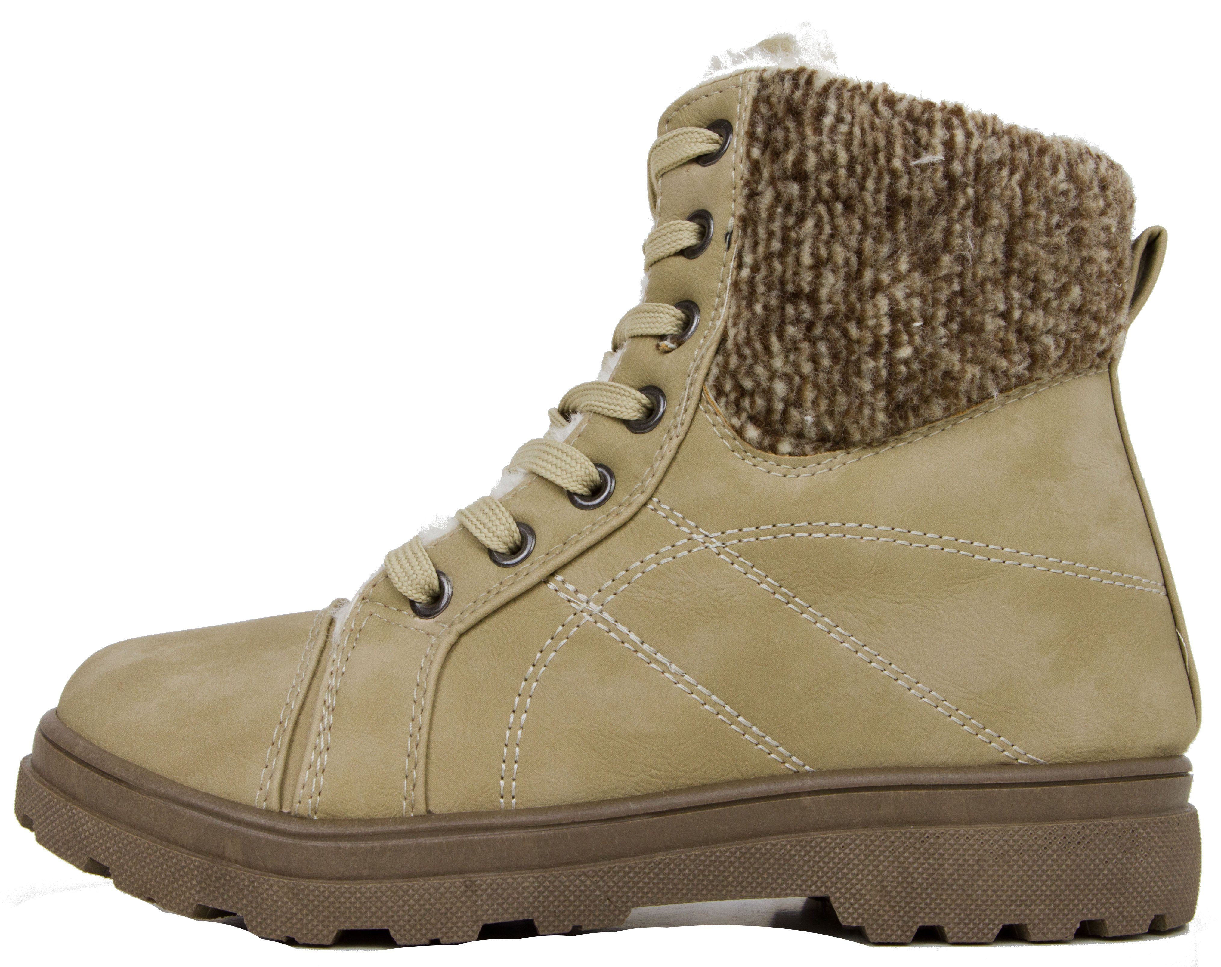 AvaMia Damen Winter Schuhe Boots Winterstiefeletten Damenstiefel Winterstiefelette Winterstiefel Fellstiefel warm Fell« Winterstiefelette