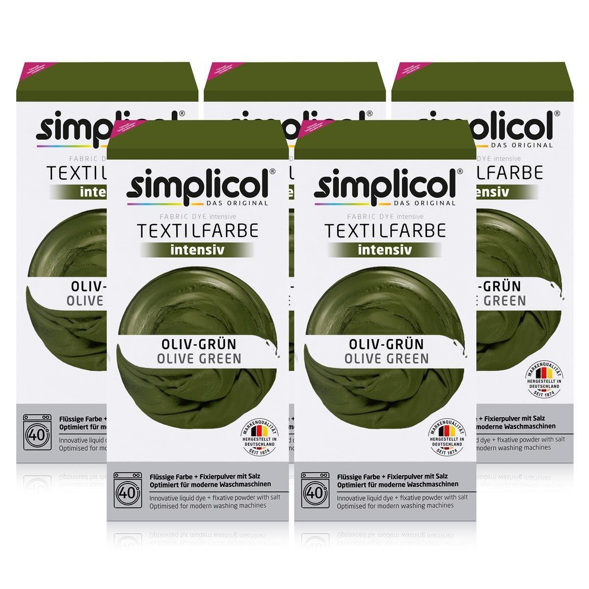 simplicol Textilfarbe Simplicol Textilfarbe intensiv Oliv-Grün - Einfaches Färben (5er Pack)