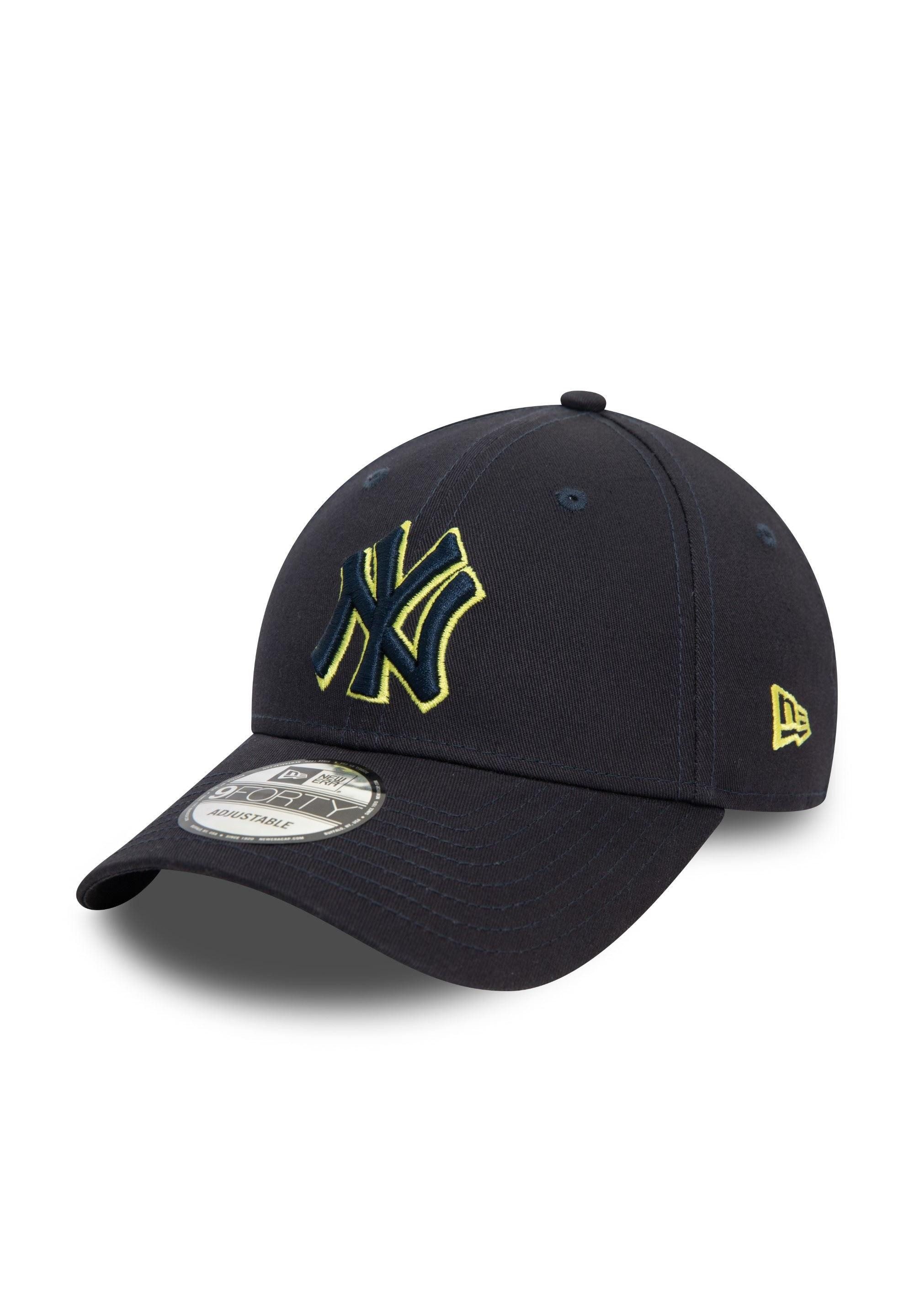 New Era Baseball Cap New York Yankees MLB Team Outline Blau Verstellbare 9Forty Cap New Era (1-St)