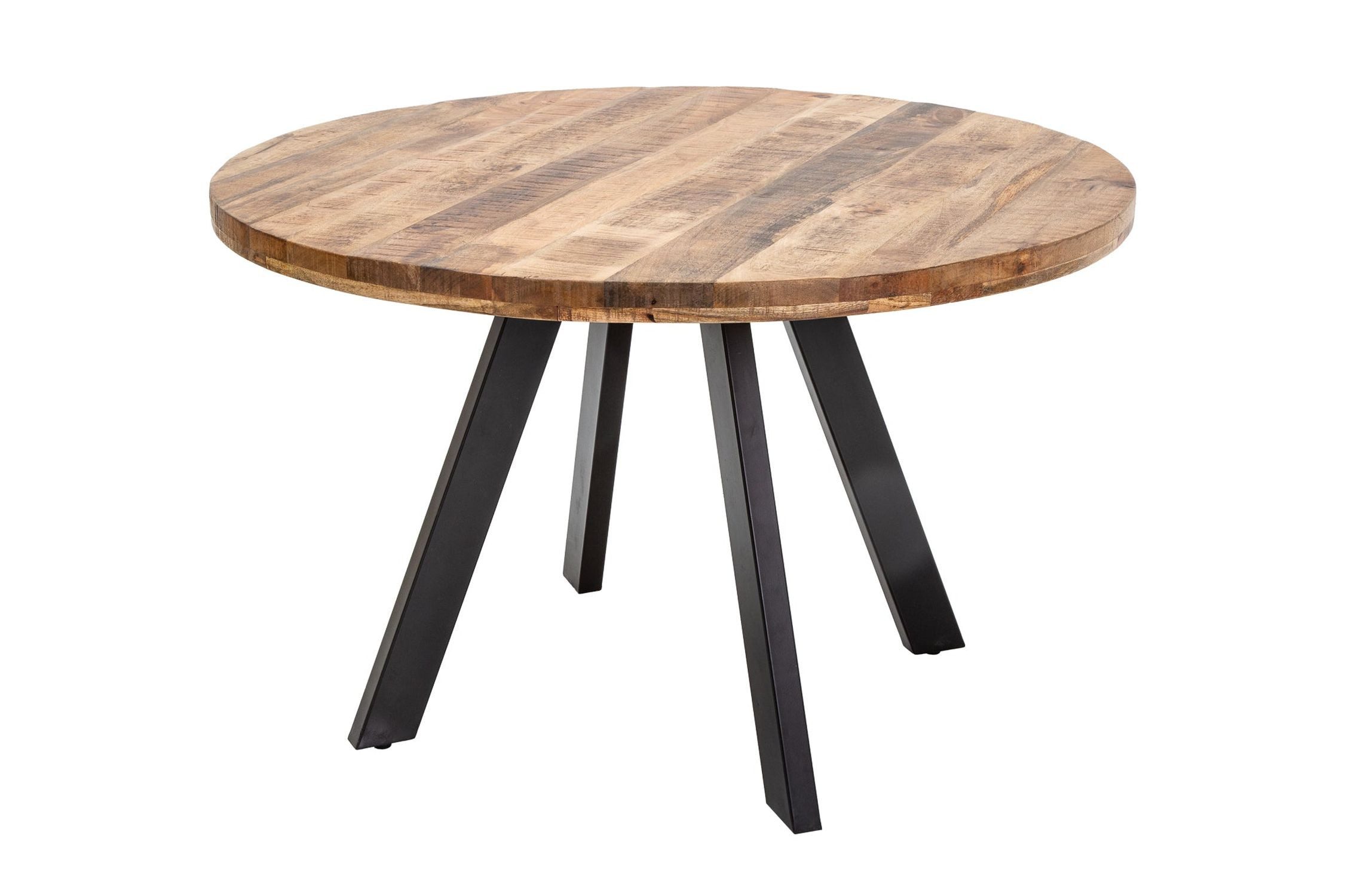 Licht-Erlebnisse Esstisch SARAN, aus Mango Holz Metall in Natur Schwarz 120 x 120 x 76 cm (LxBxH)
