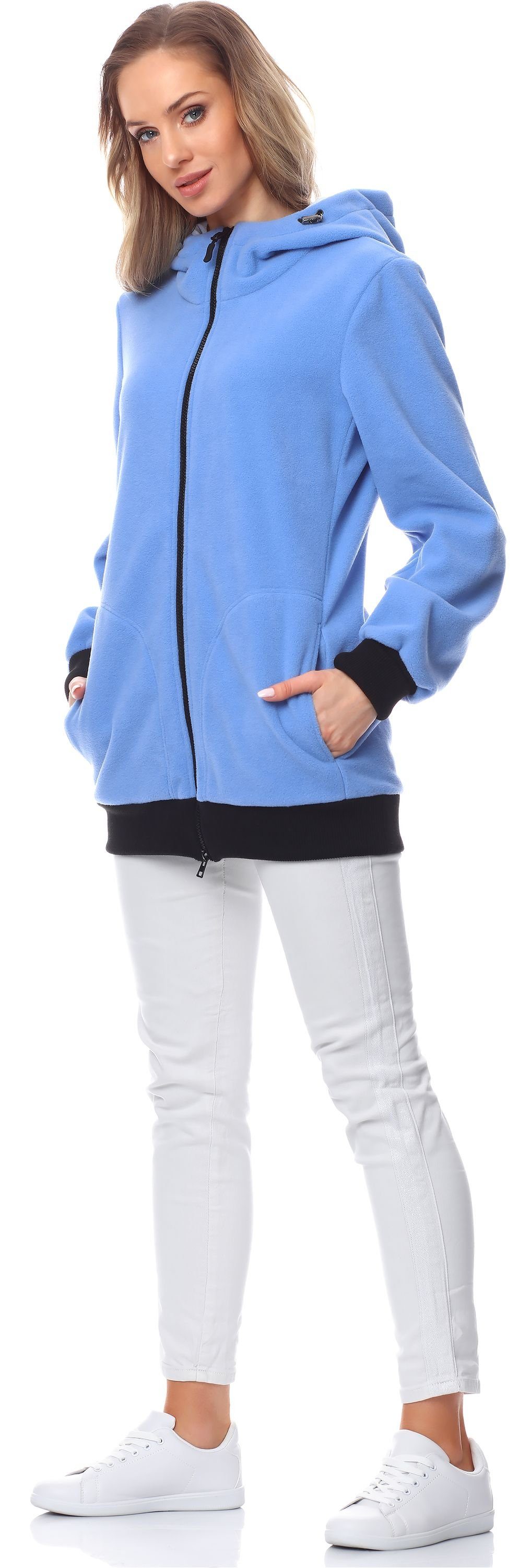 Bellivalini Umstandsjacke Damen Langarm Fleece Umstandsjacke mit Kapuze BLV50-117