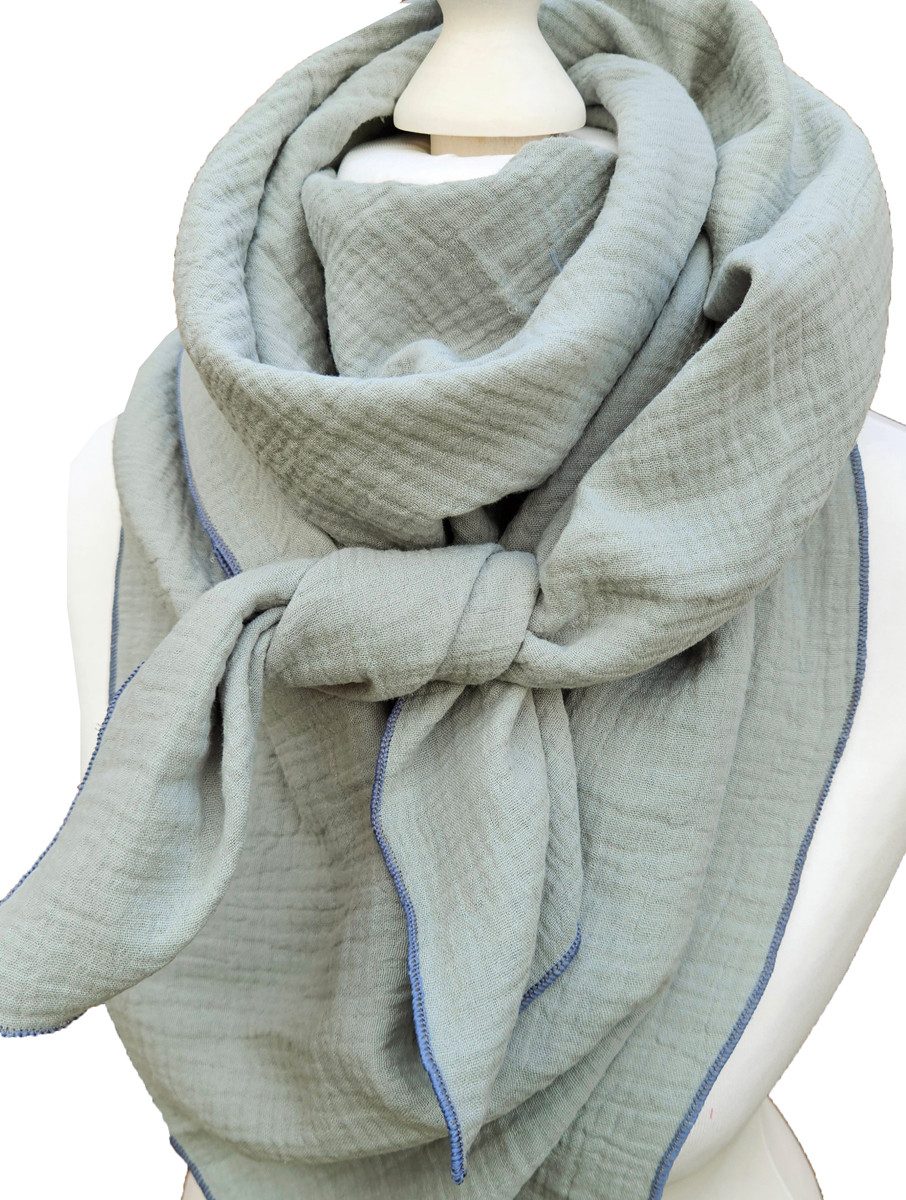 Modetuch Handmade Musselintuch Mehrfarbig Musselin Schal günstig online kaufen