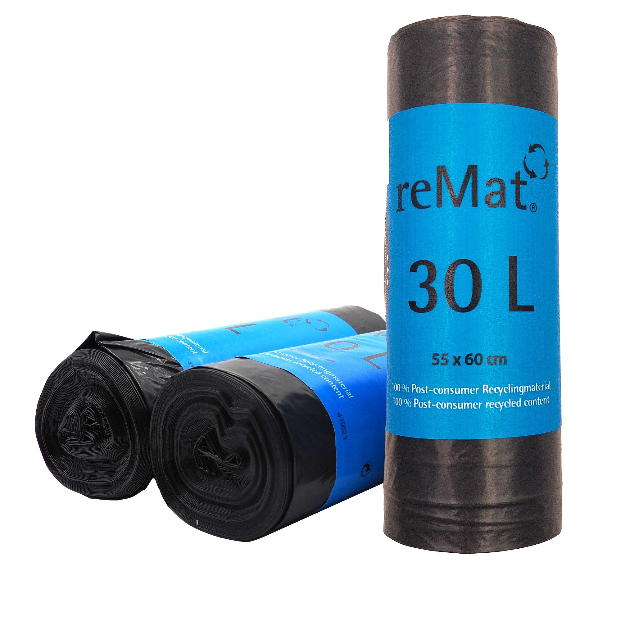 bioMat Müllbeutel reMat 30l Müllbeutel, 100% PCR, Restmüll, Wertstoffe