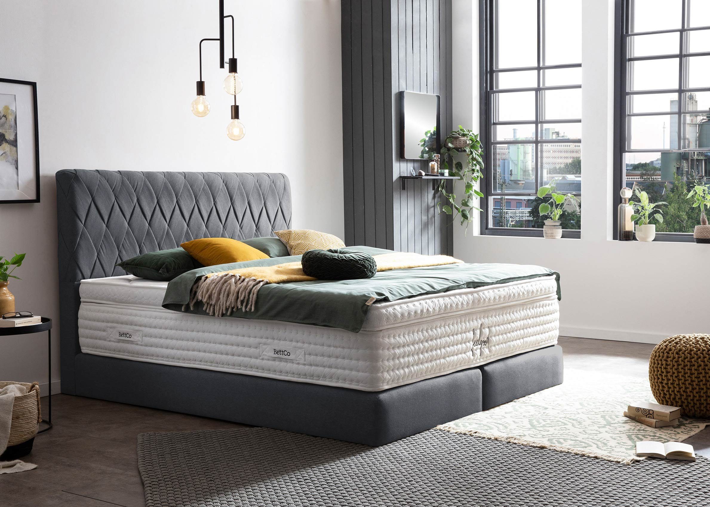 BettCo Boxspringbett Lyon (in Anthrazit Webstoff, günstig online kaufen