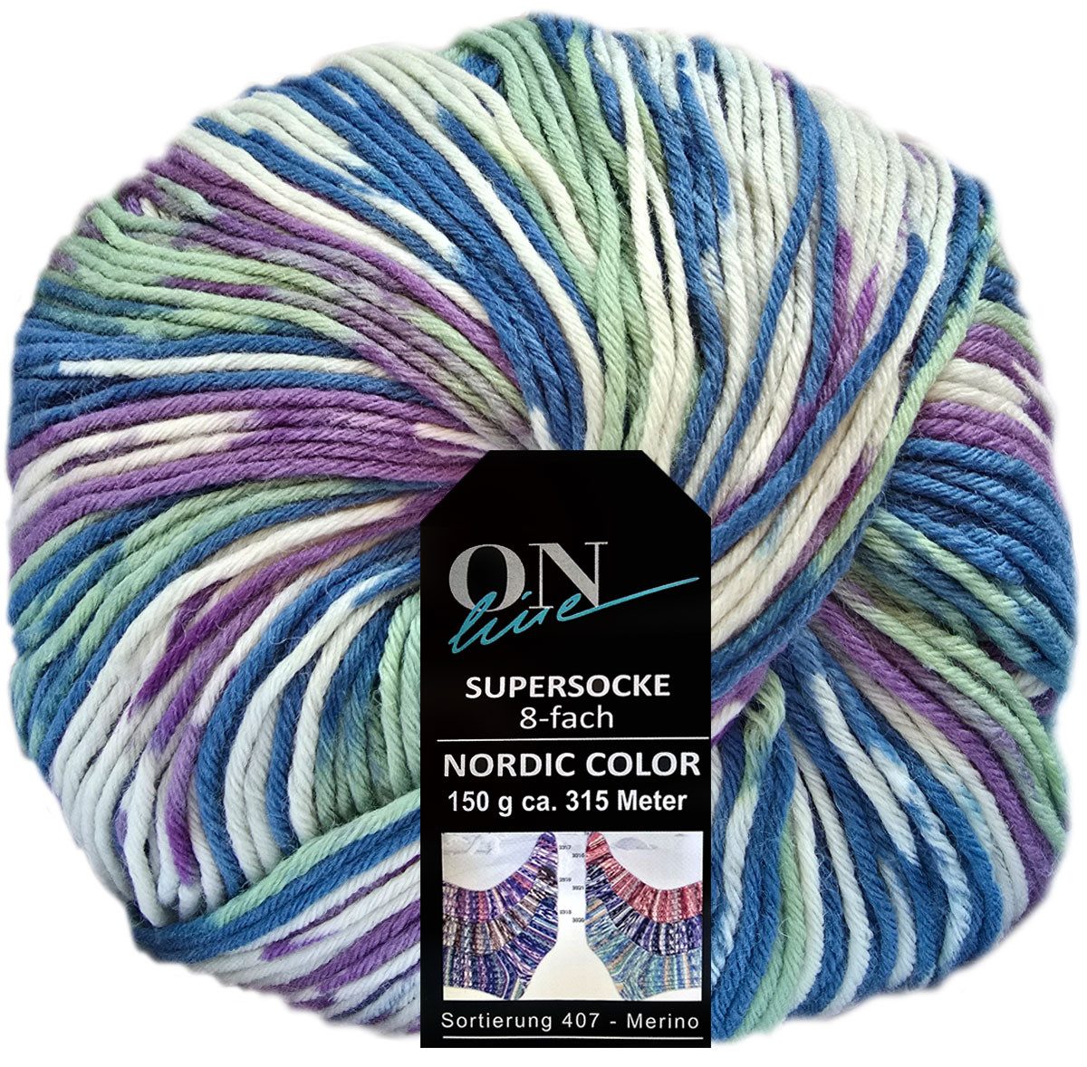 Online Garne 150 Gramm Online Supersocke 8-Fach Nordic Color Bastelgarn