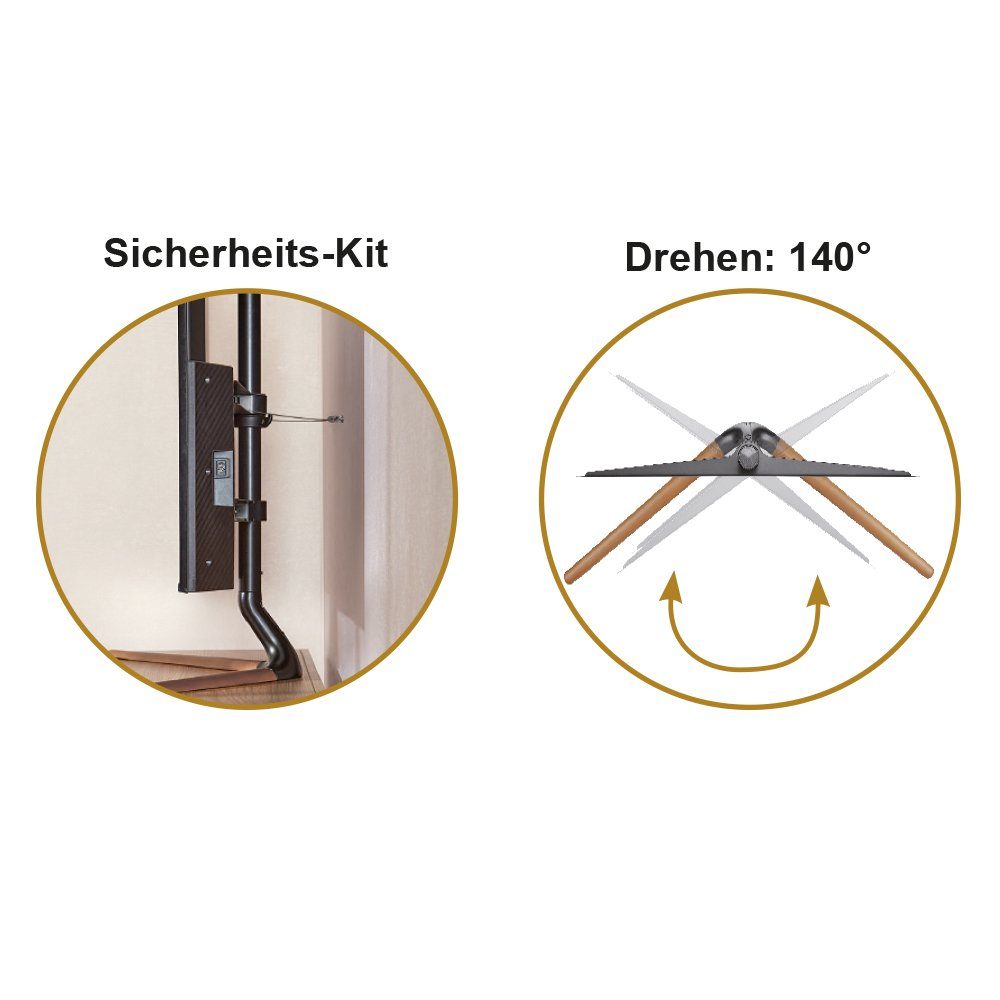 my wall TV-Standfuß HT29WL, (bis 70 Zoll, höhenverstellbarer TV Ständer im Holzdesign mit weiß)