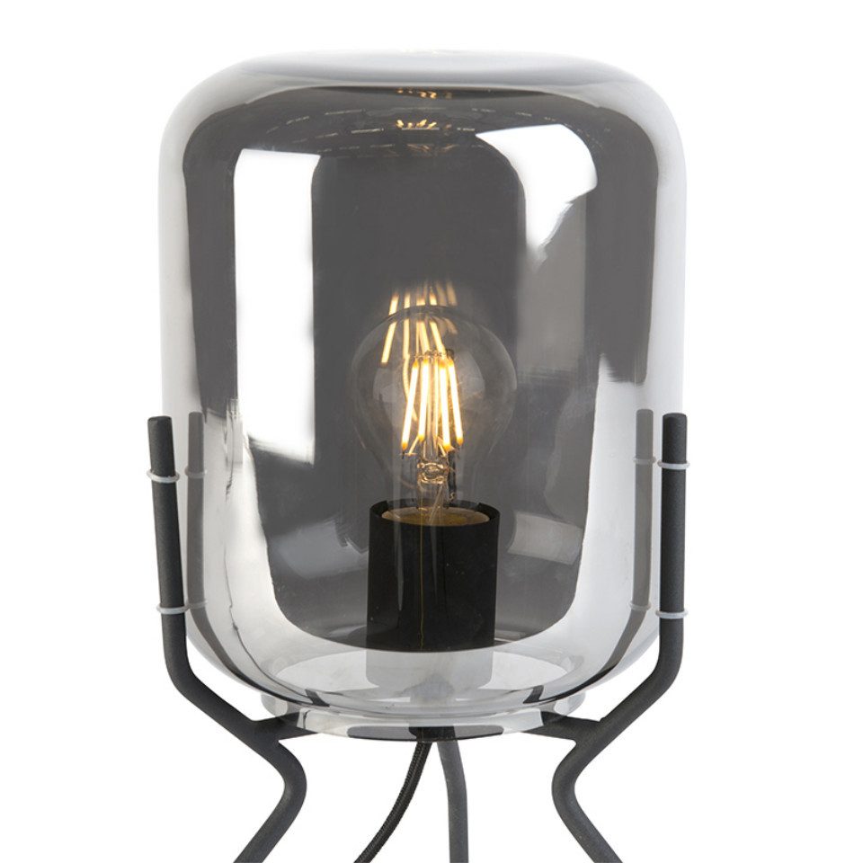 Qazqa Tischleuchte Bliss, ohne Leuchtmittel, E27, Schwarz, Design, Glas, 1- günstig online kaufen