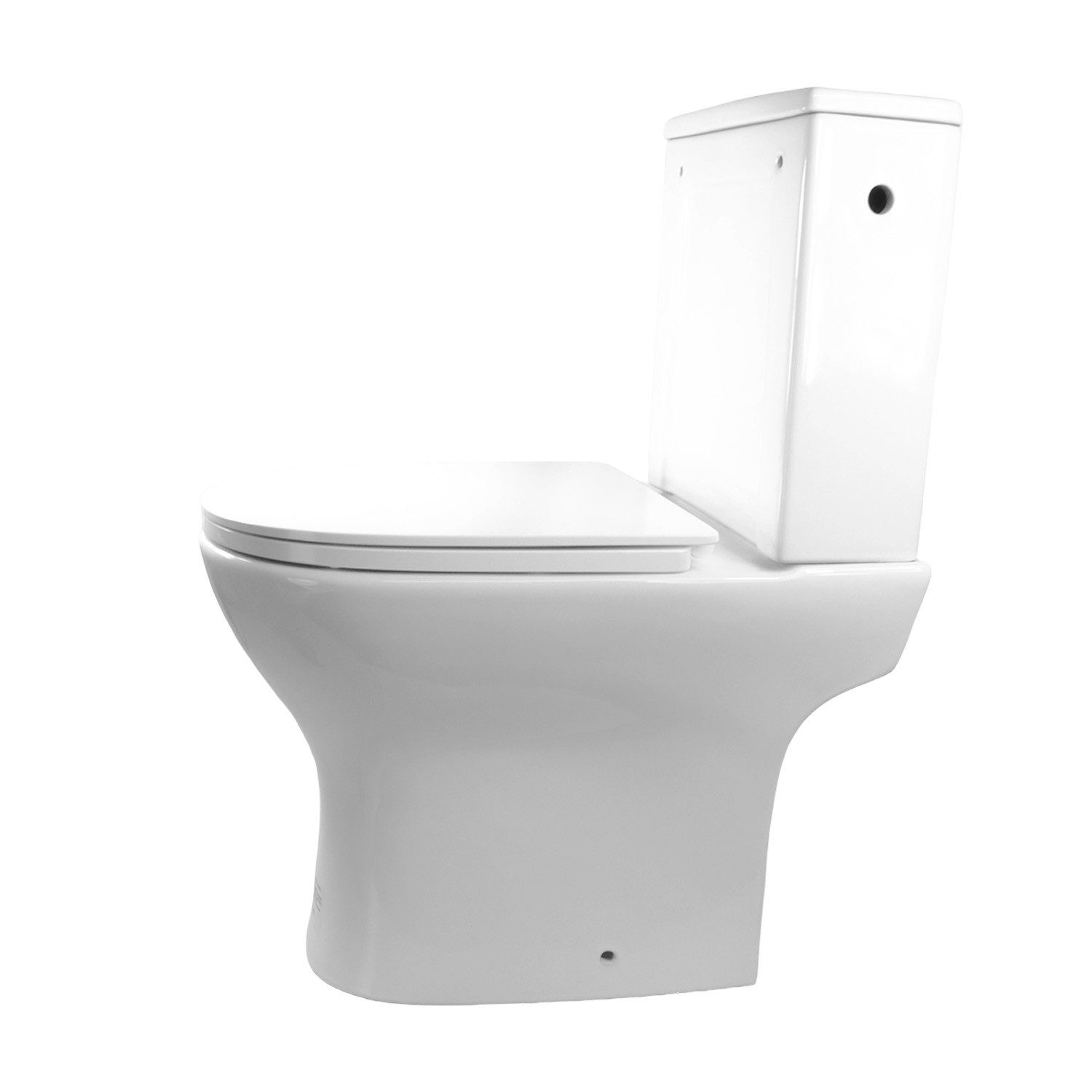 Sanicomfort Tiefspül-WC Sanicomfort WC-Kombination Set "Paros" Weiß Glänzend mit WC-Sitz