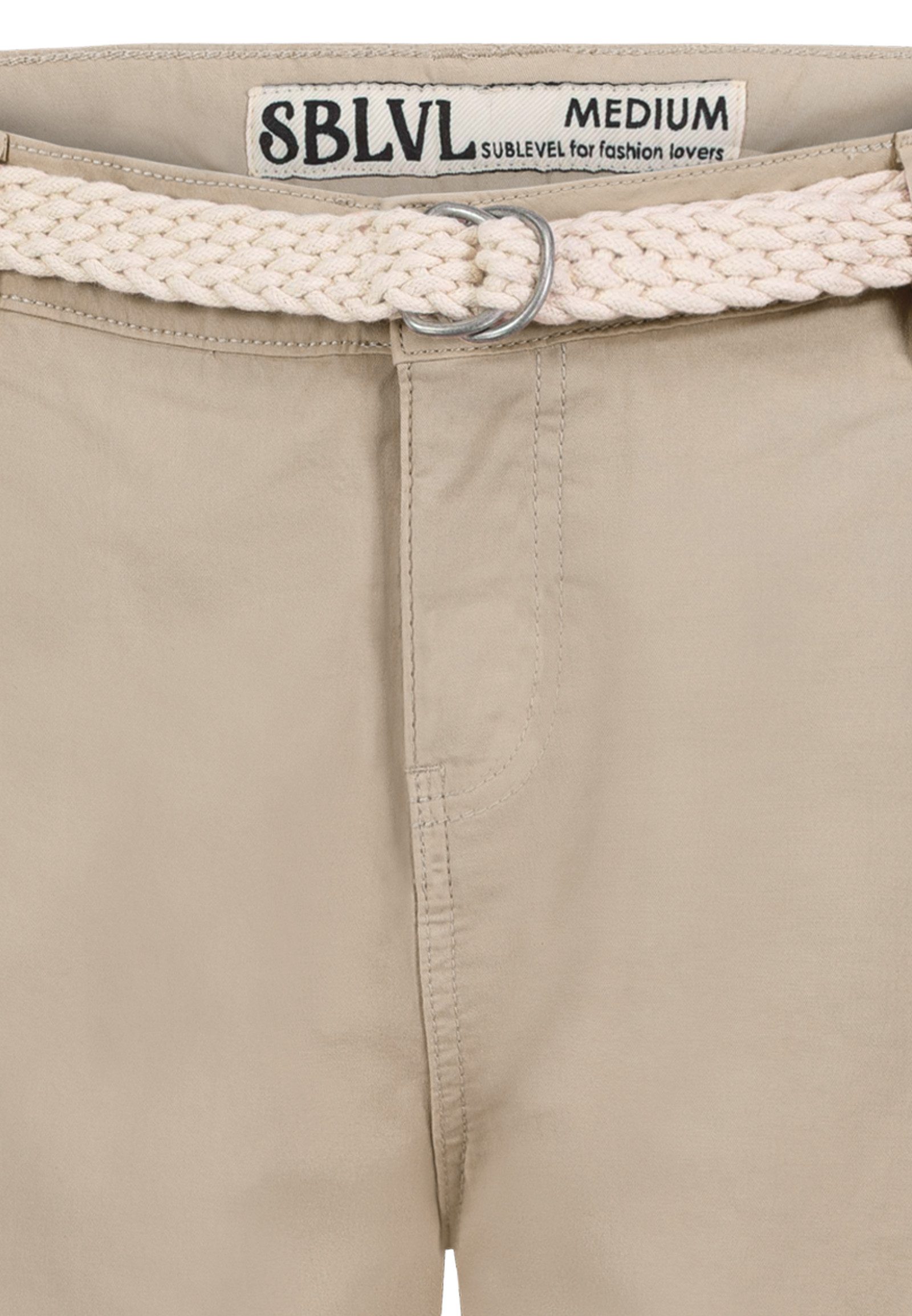 SUBLEVEL Bermudas Damen Shorts Cargobermuda mit Gürtel 5 Pocket, Sommerhose, kurze Hose, Bermudashorts – Bild 4 von 5