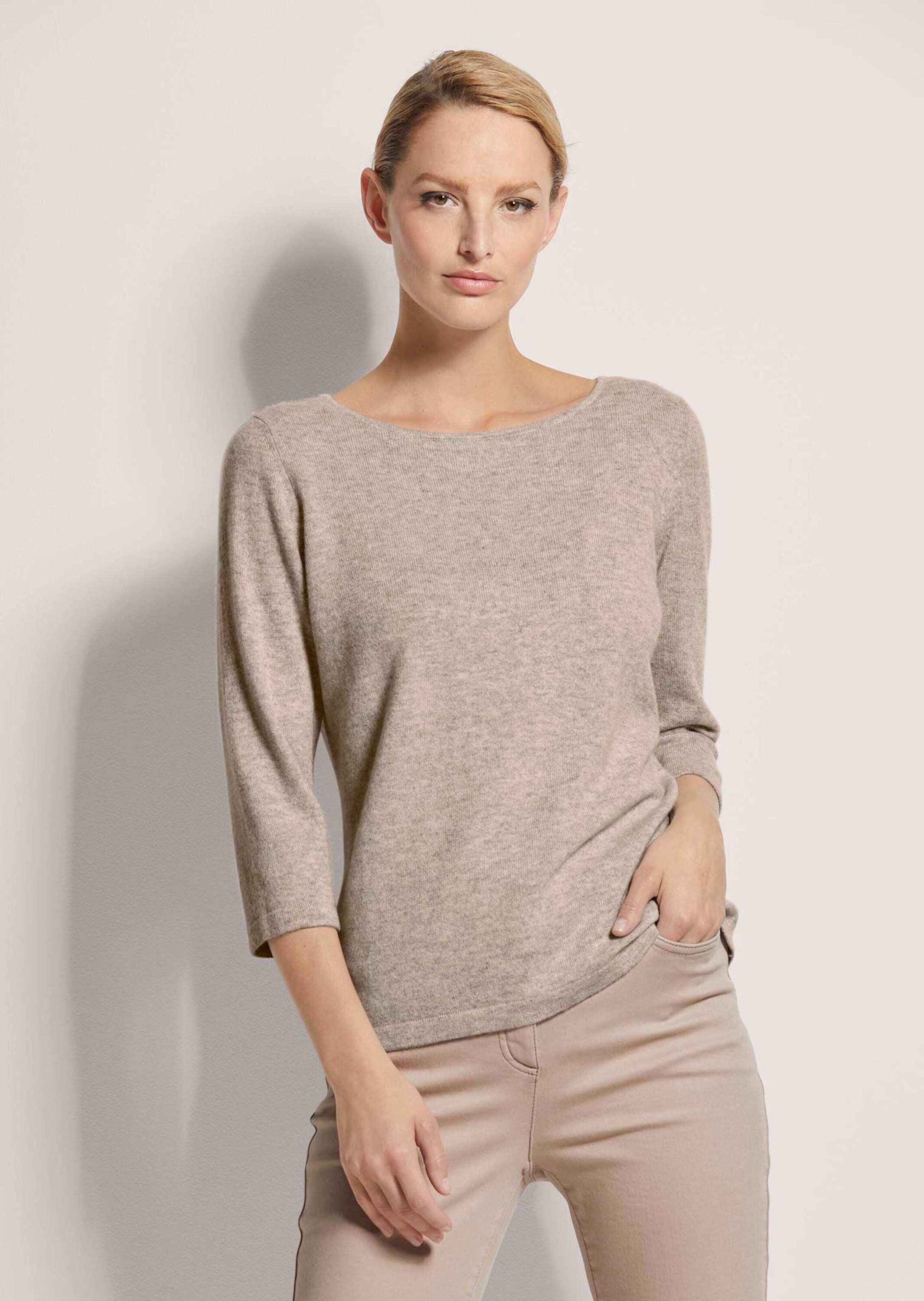 MADELEINE Strickpullover Schlichter Feinstrickpullover mit U-Boot-Ausschnit günstig online kaufen