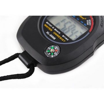 ISO TRADE Stoppuhr Multifunktions-Digital-Stoppuhr für Sport und Freizeit (Stoppuhr-Set, 1x Stoppuhr), Präzise Zeitmessung bis zu 1/100 Sekunde, integrierter Kompass