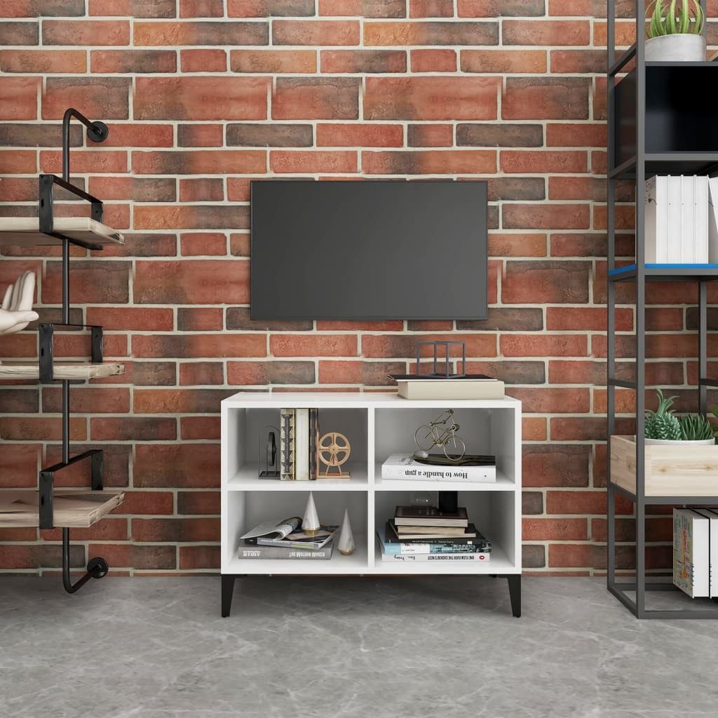 TV-Schrank NA TV-Schrank mit Metallbeinen Weiß 69,5x30x50cm Lowboard