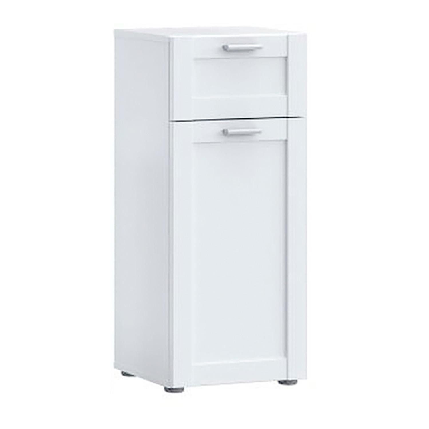 FORTE Unterschrank LOKKO, Weiß matt, 1 Tür, 1 Schublade, B 35 x H 82 x T 31 günstig online kaufen