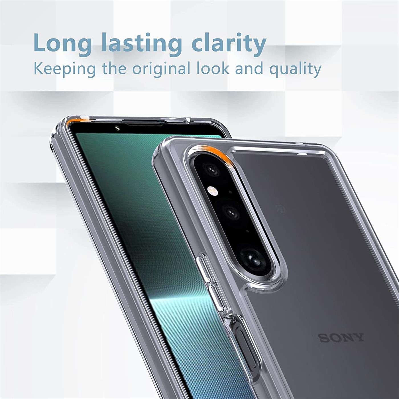 CoolGadget Handyhülle Silikon Handy Hülle Slim für Sony Xperia 1 V 6,5 Zoll, dünne TPU Schutzhülle Case in transparent / durchsichtig