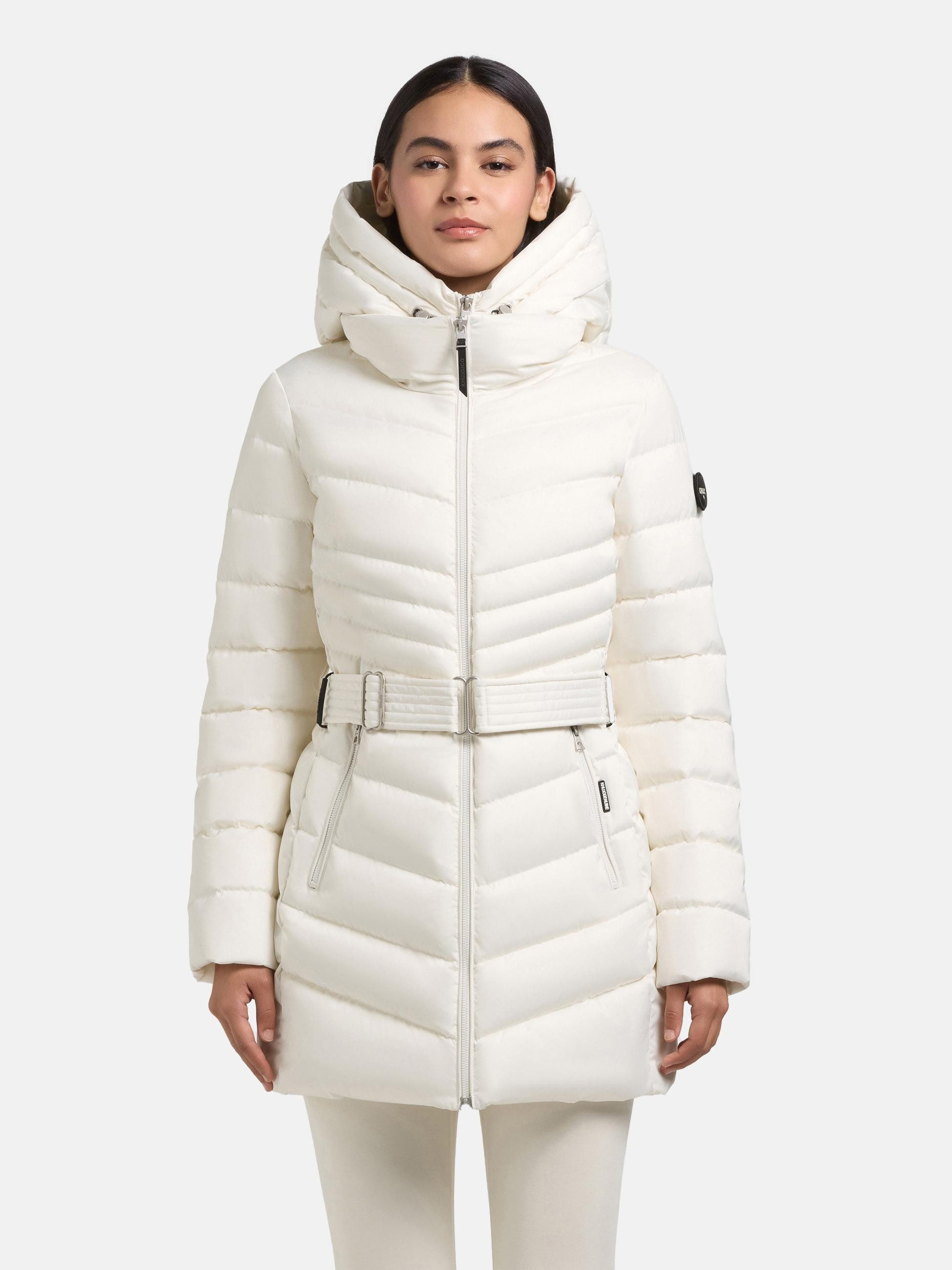 khujo Kurzmantel Kina Gesteppter Damen Mantel mit abnehmbarem Taillengürtel