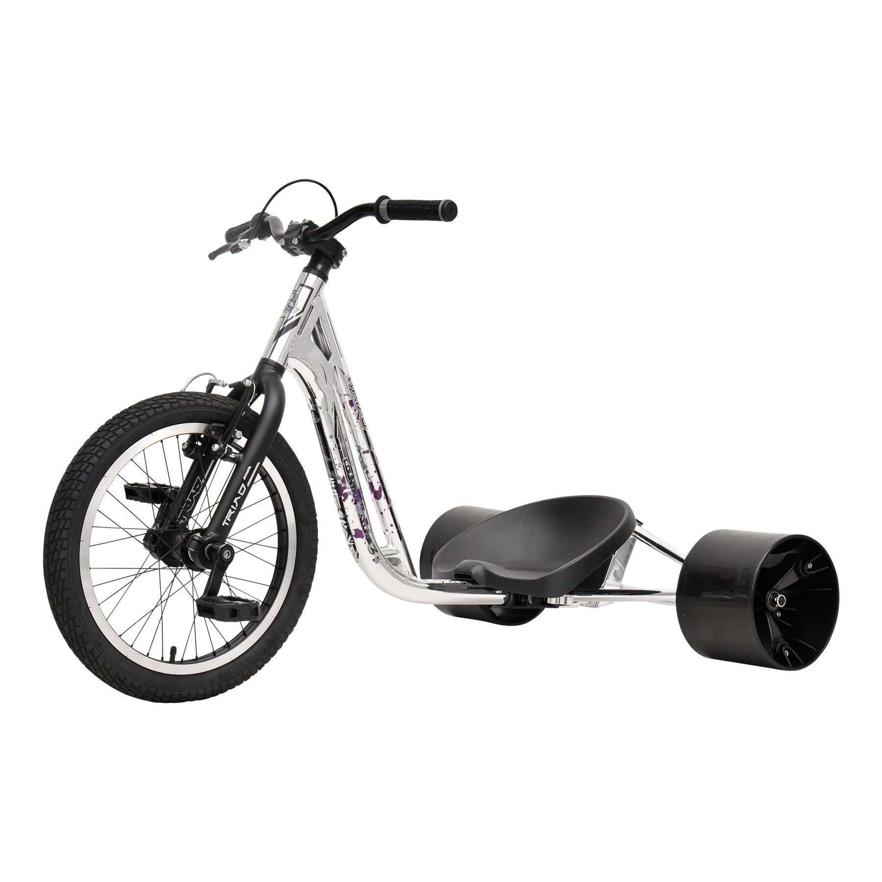 Triad Dreirad Drift Trike Countermeasure 3 Electro Chrome für Kinder von 7-12 Jahre, Fun Fahrzeug Tretfahrzeug