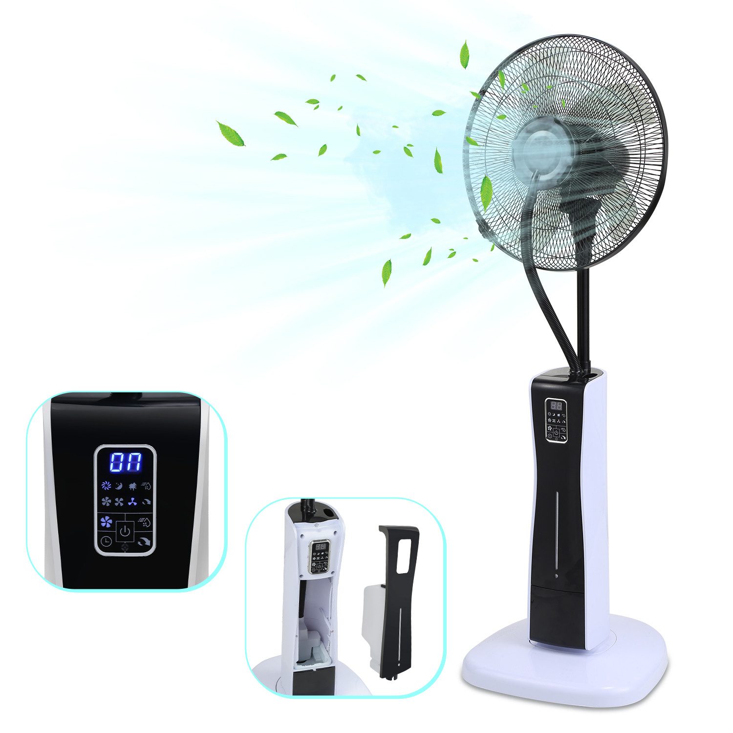 Clanmacy Standventilator Ventilator 75W Standlüfter leise günstig online kaufen