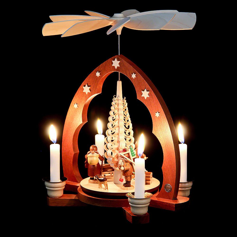 Müller Kleinkunst GmbH Seiffen Weihnachtspyramide 1-stöckige Pyramide Erzgebirgsfiguren (30cm) von Müller Kleinkunst
