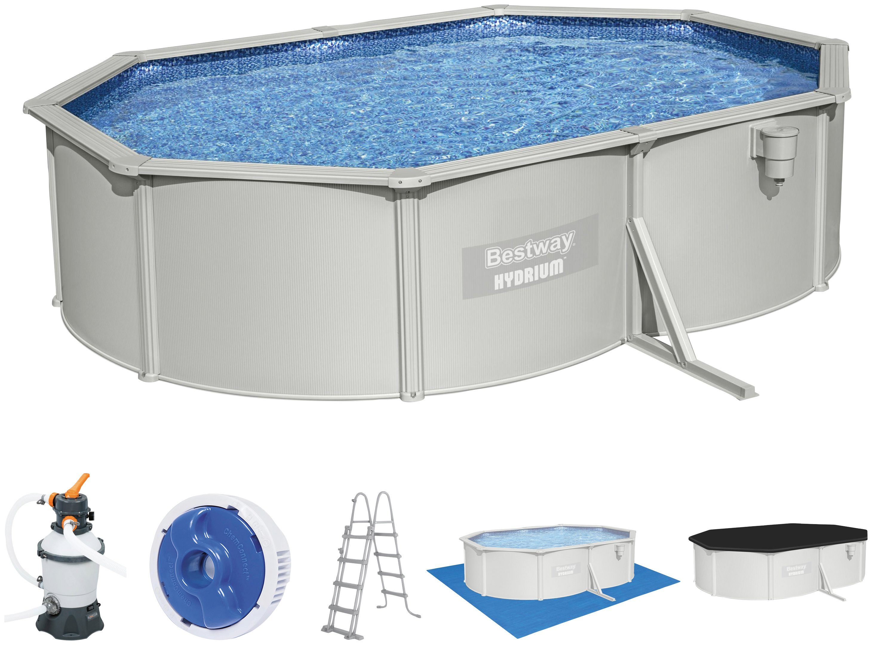Bestway Pool »Hydrium Pool Set oval« (6tlg), BxLxH 360x500x120 cm