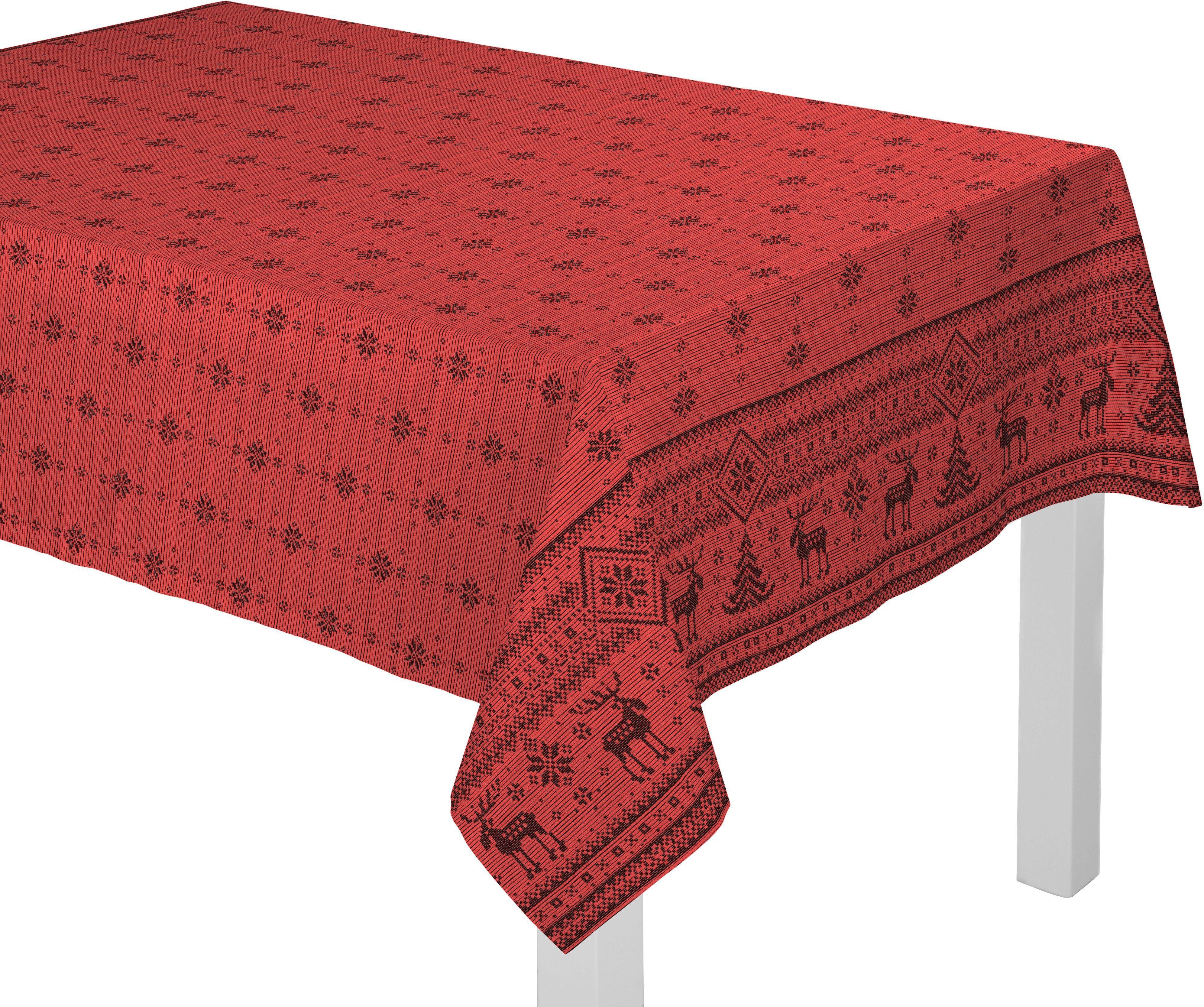 Wirth ROMO Tischdecke rot/goldfarben