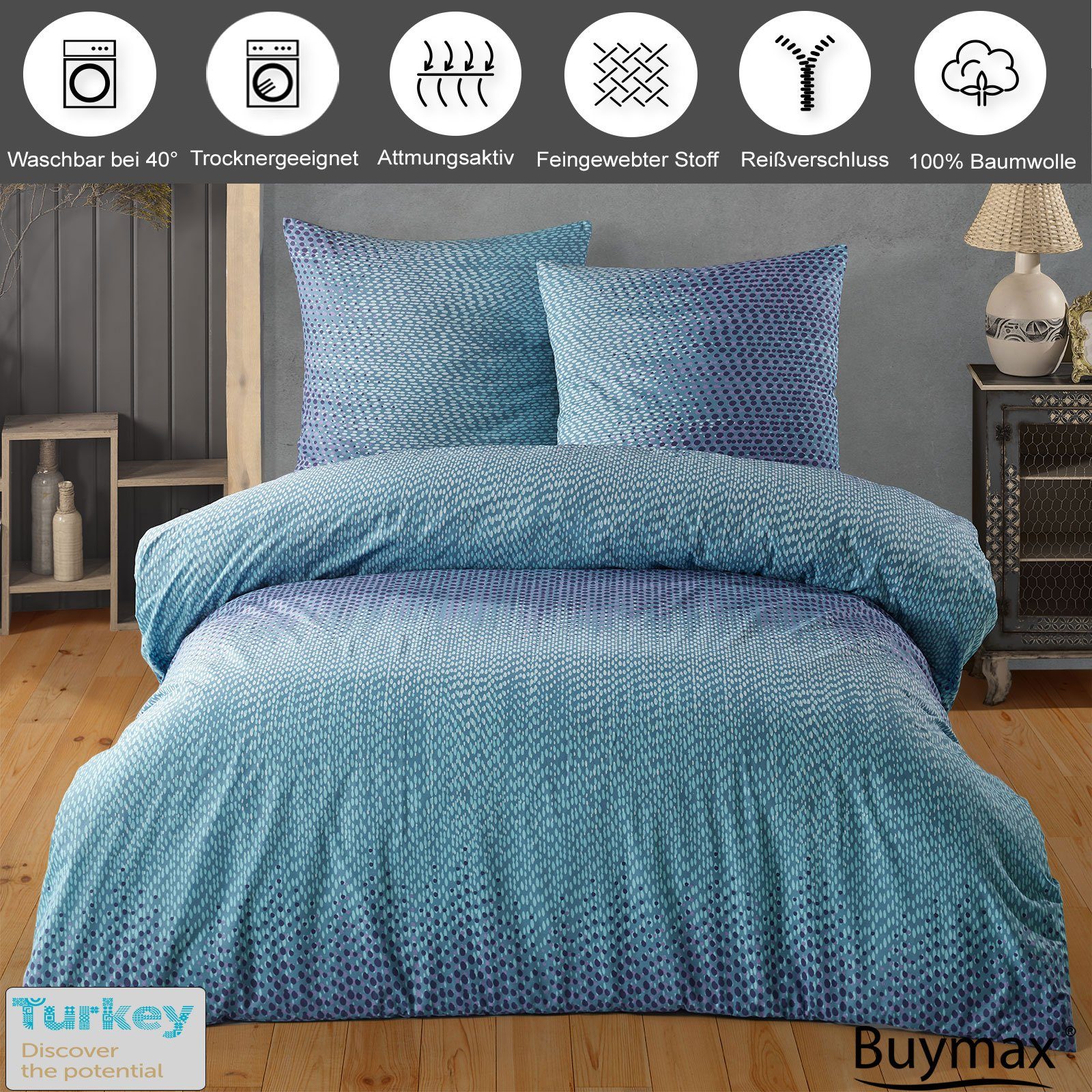 Buymax Bettwäsche Debora, Renforce: 100% Baumwolle, 3 teilig, Bettwäsche-Se günstig online kaufen