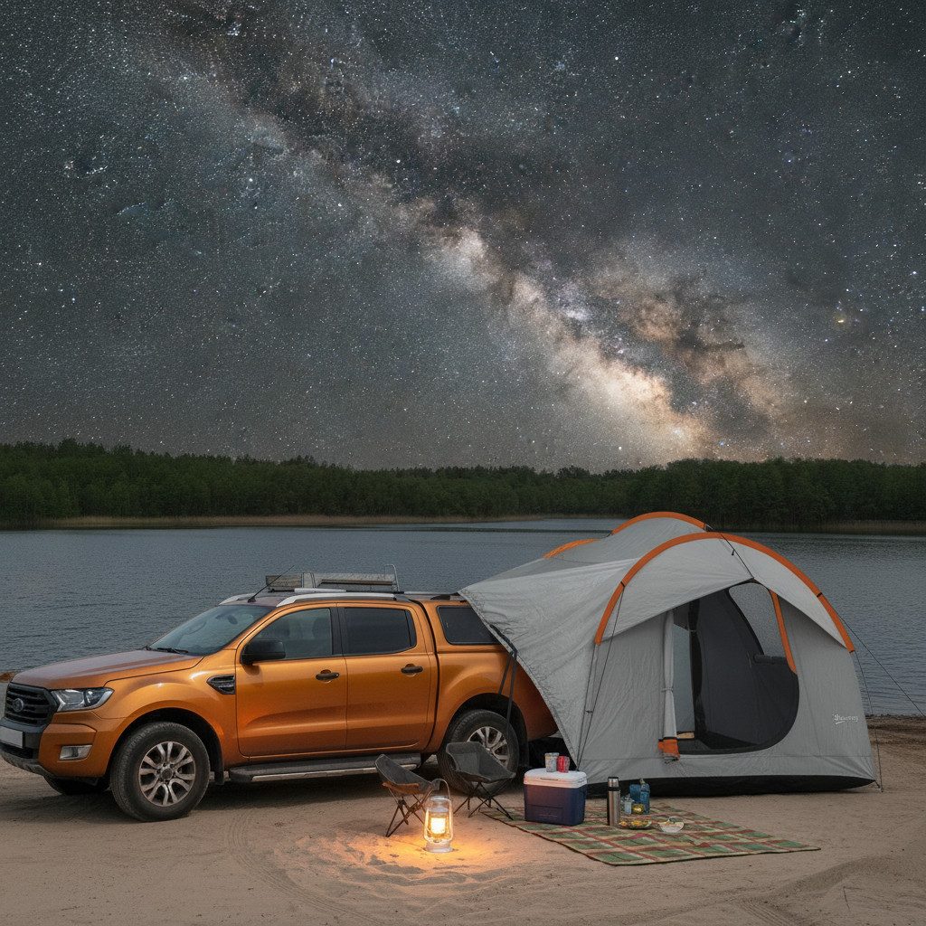 kowdom Vorzelt Autozelt Heckzelt Camping 5-6 Pers. wasserdicht 239x210x210 cm, Personen: 5 (manueller Aufbau), wetterfest, wasserdicht, atmungsaktiv, freistehend