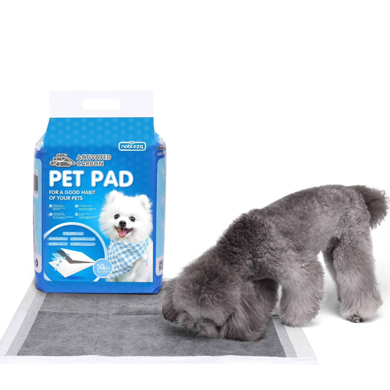 nobleza Hundewindel 50x Kohlenstoff Trainingsunterlagen für Hunde