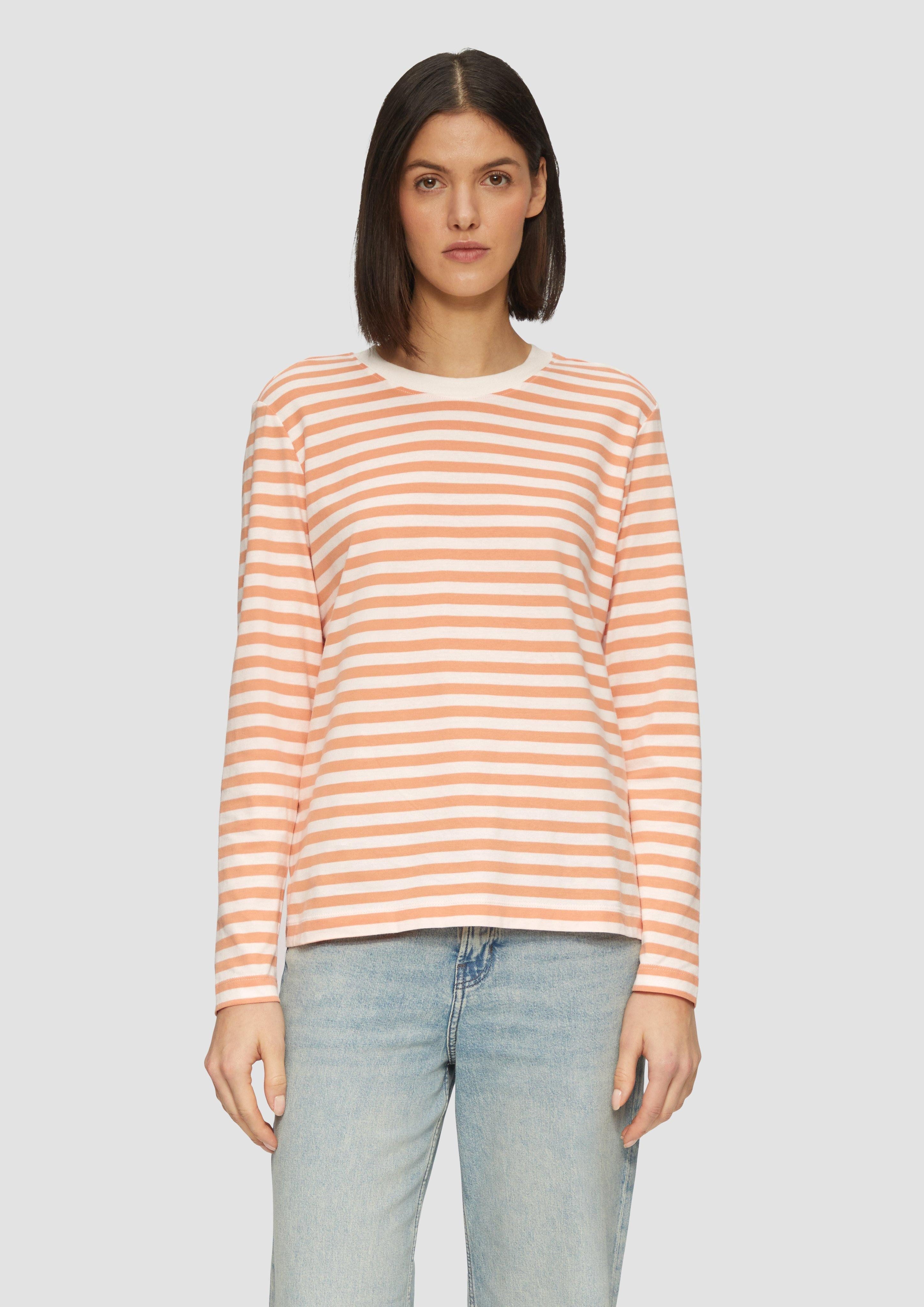 Langarmshirt Gestreiftes Langarmshirt aus Baumwolljersey