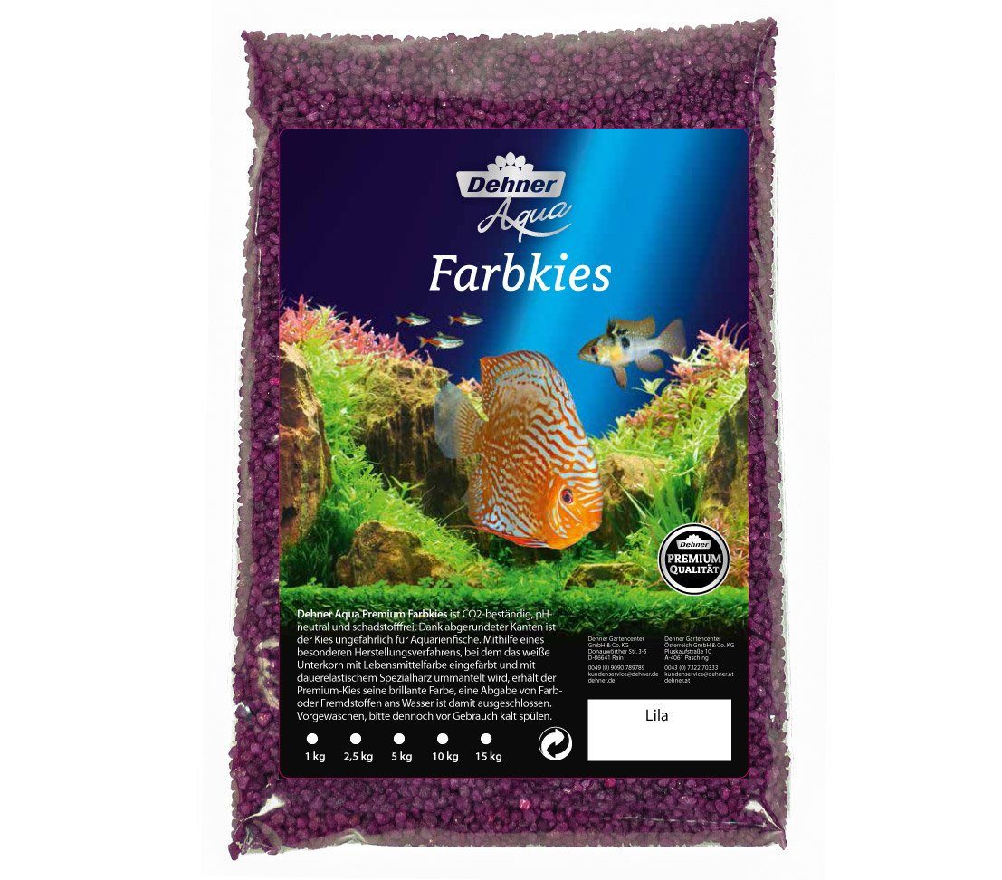 Dehner Aquarienkies Aqua Premium Kies, Körnung 2-3 mm, 5 kg, Aquarium -Bodengrund