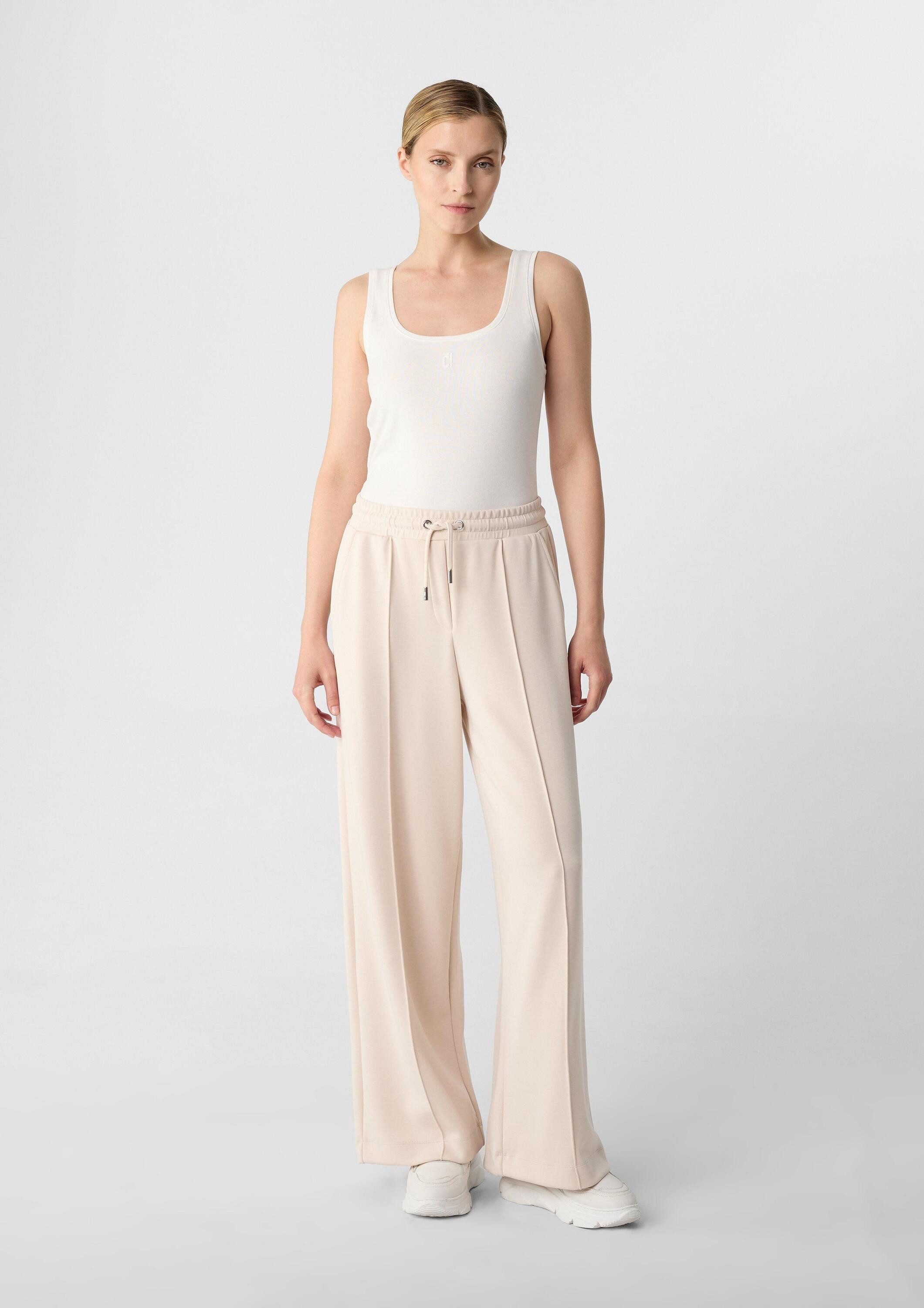 comma Chinos Hose Lässige Sweathose mit Wide Leg