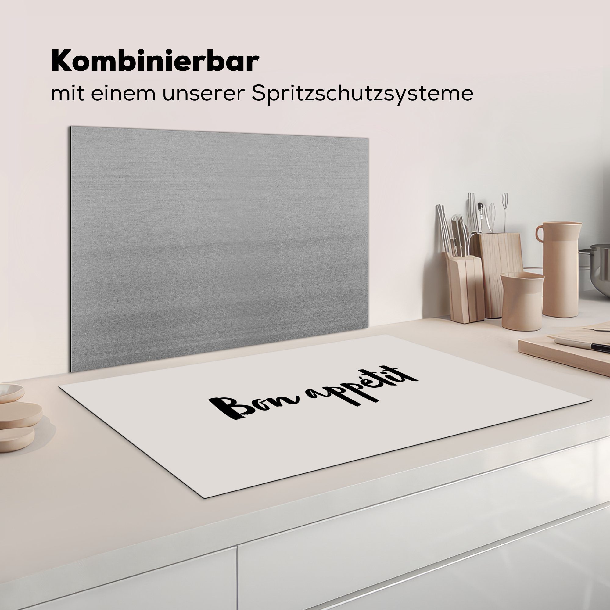 tlg), Induktion (1 küche Appetit - cm, MuchoWow -, Arbeitsplatte Ceranfeldabdeckung, 83x51 Guten - - Herdblende-/Abdeckplatte Induktionsschutz Lebensmittel für - Küche Vinyl,