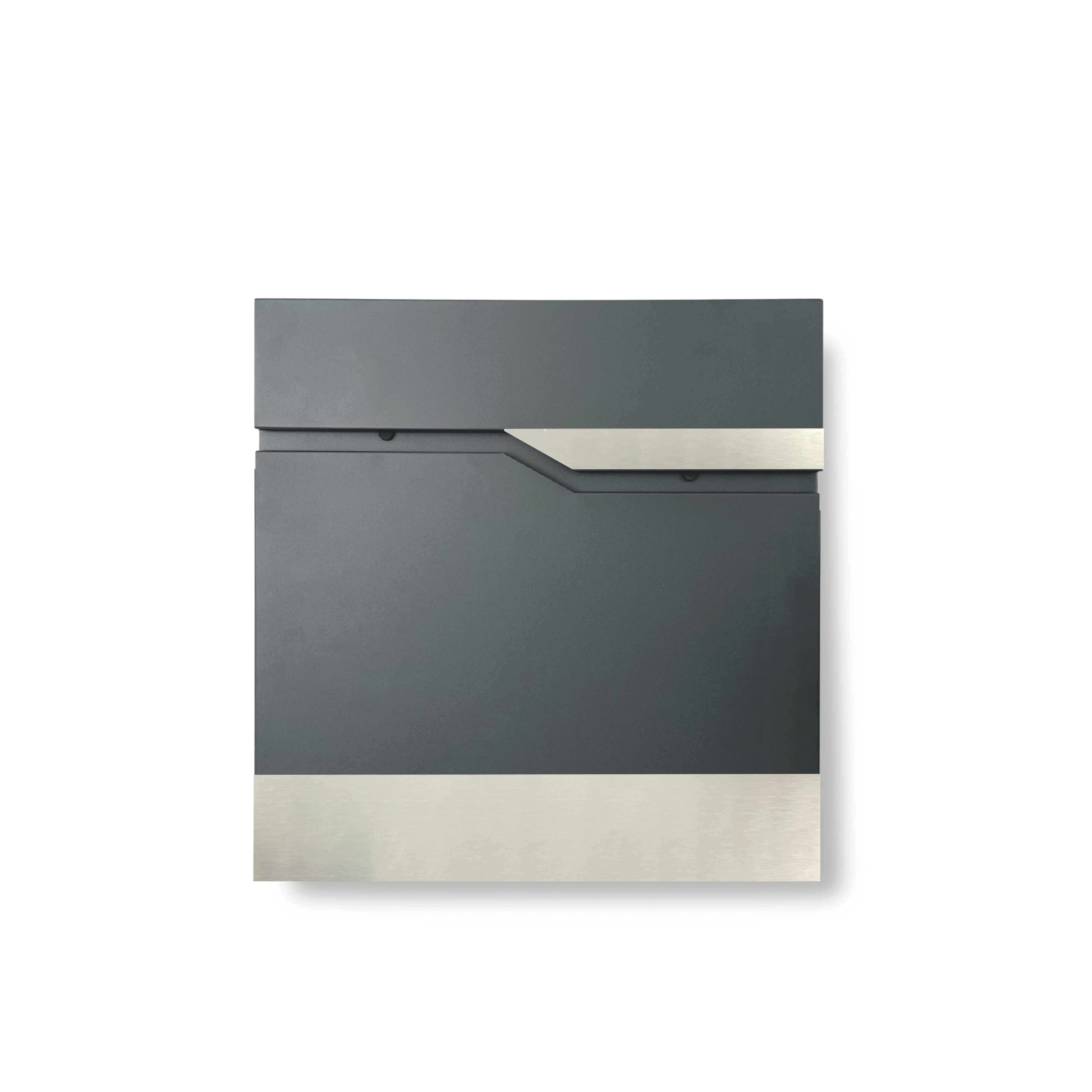 KTC Home Wandbriefkasten Premium Briefkasten Postlux 4.0 mit Edelstahlblende, Anthrazit