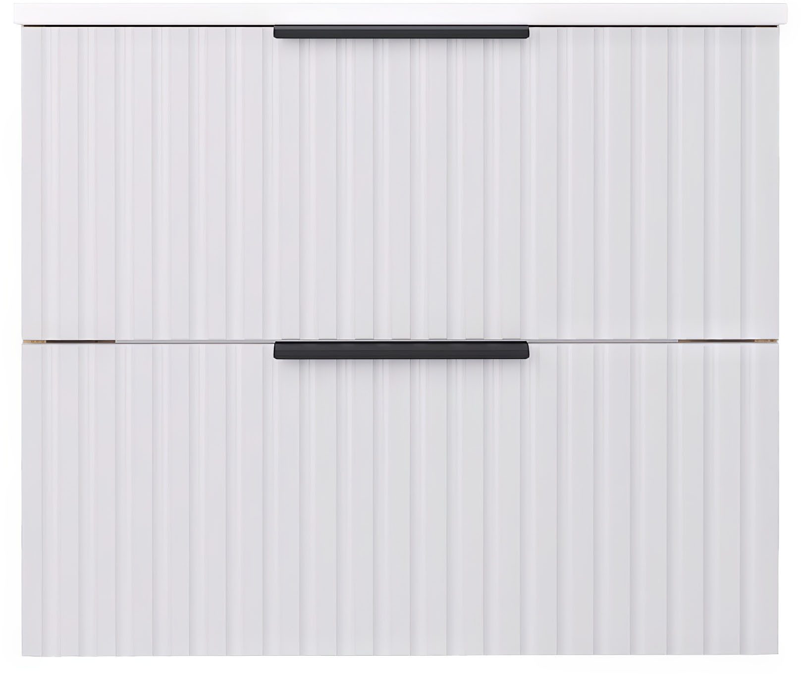 welltime Waschtisch TIBU mit Waschbecken. 2 Schubladen. 2 Breiten (60/80cm) und 4 Farben, Badschrank mit Waschbecken, Softclose, Maße B/H/T: 61/53/47 cm