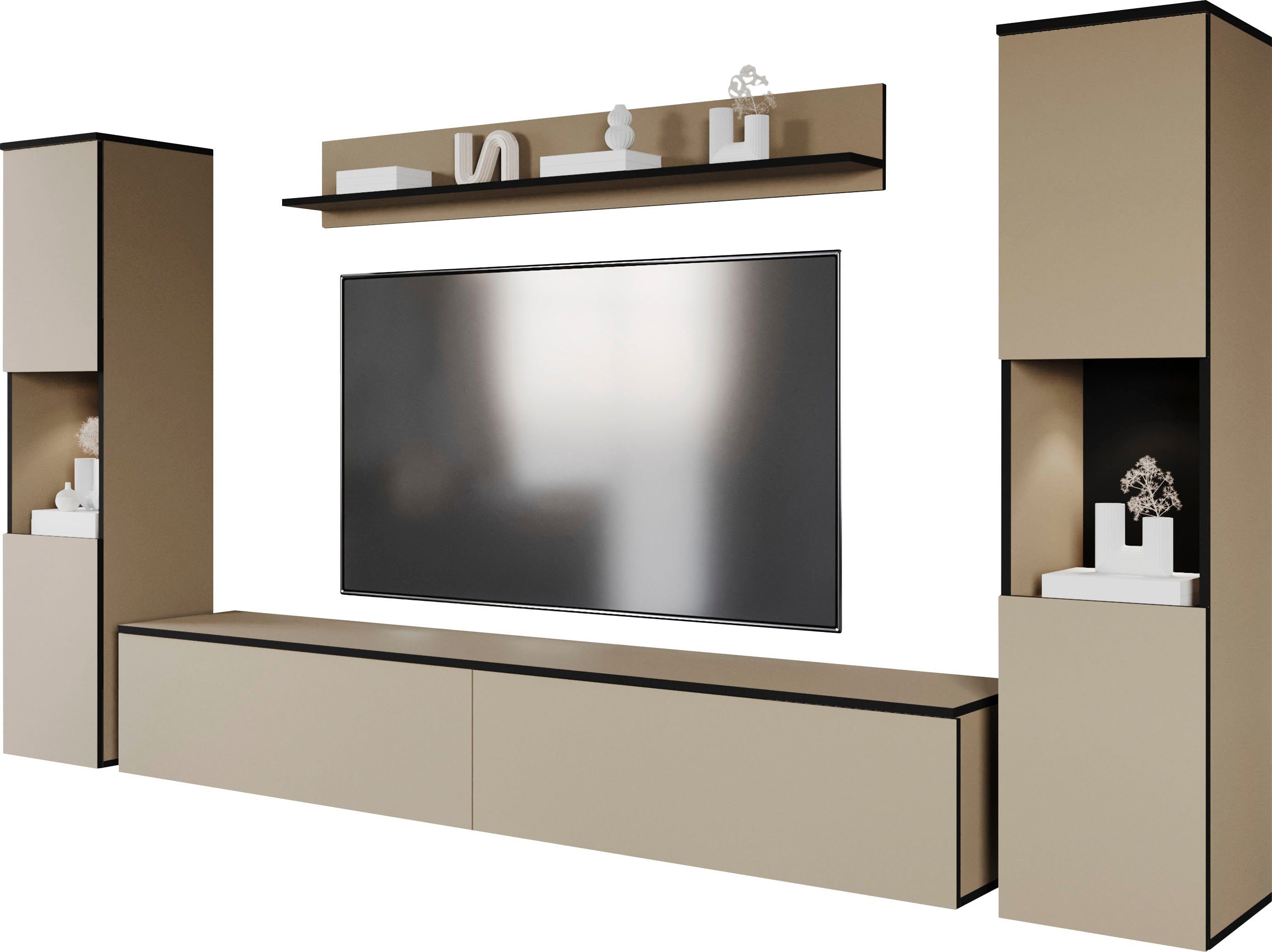 INOSIGN Wohnwand PARIS, Vitrine Türanschlag links/rechts wechselbar, (Kompl günstig online kaufen