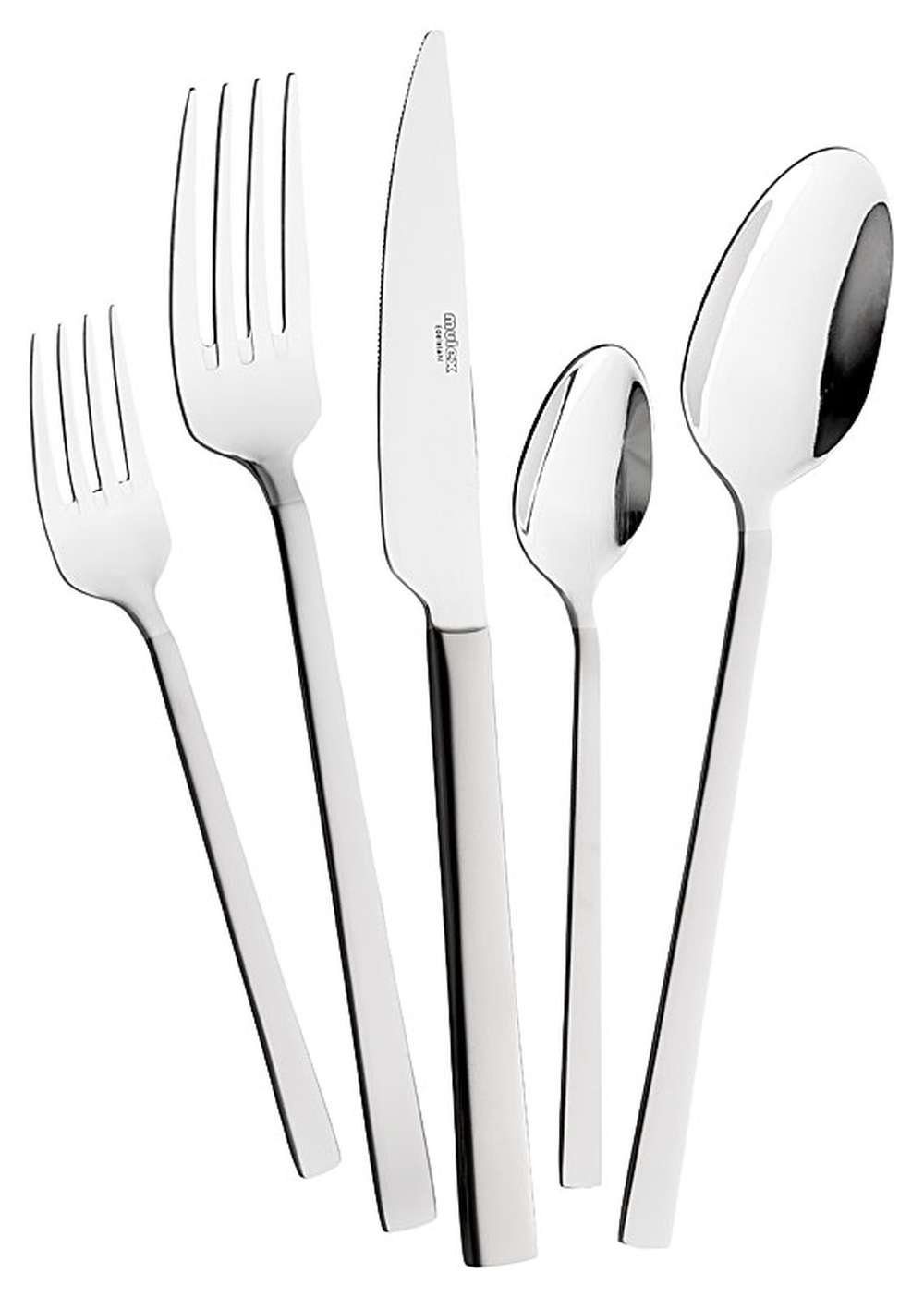 Mulex Besteck-Set, Chrom-Edelstahl-Legierung 18/0 – teilsatiniert